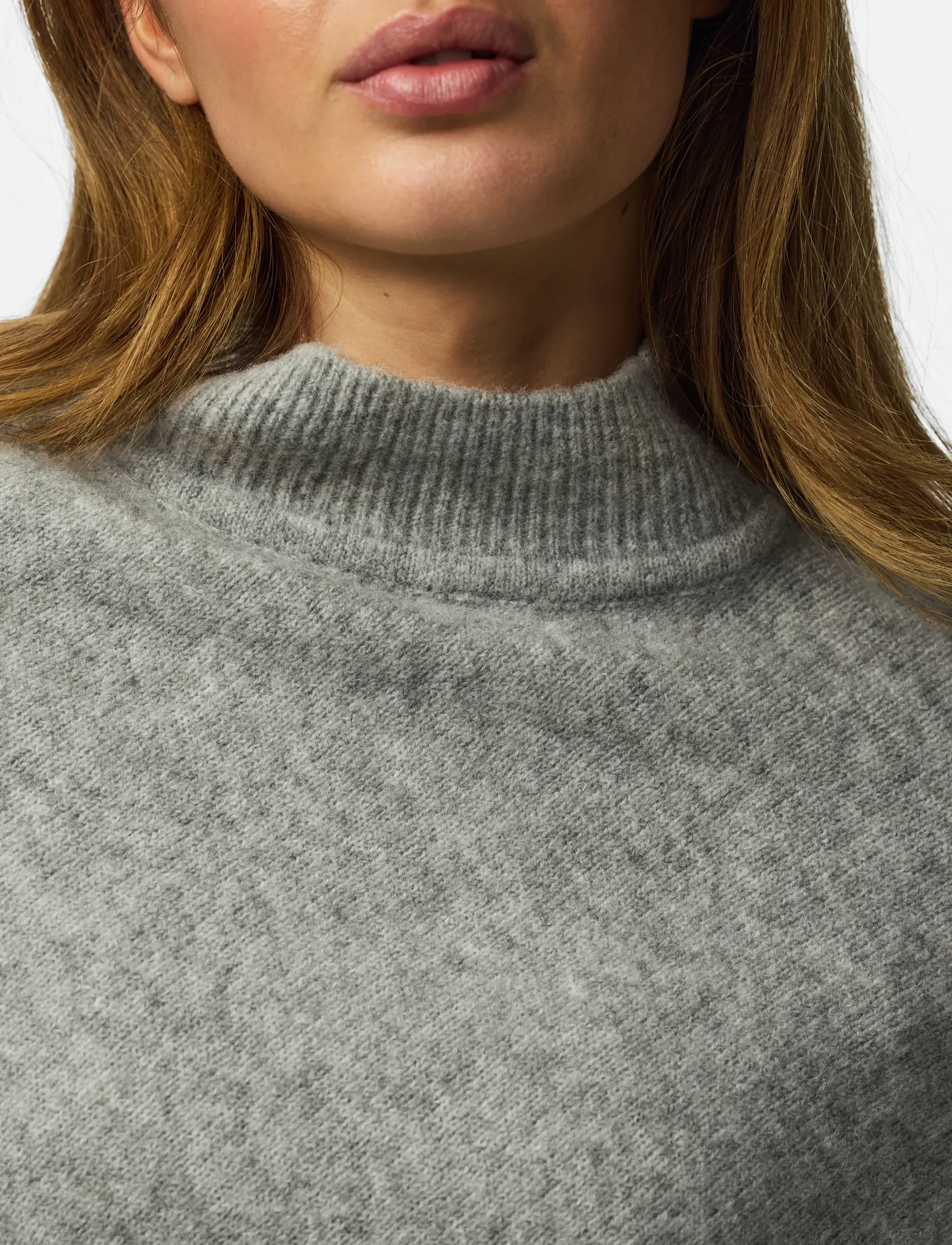 Pieces PCFORTUNA HIGH NECK PONCHO NOOS BC - Fødselsdag - MEDIUM GREY MELANGE / grey