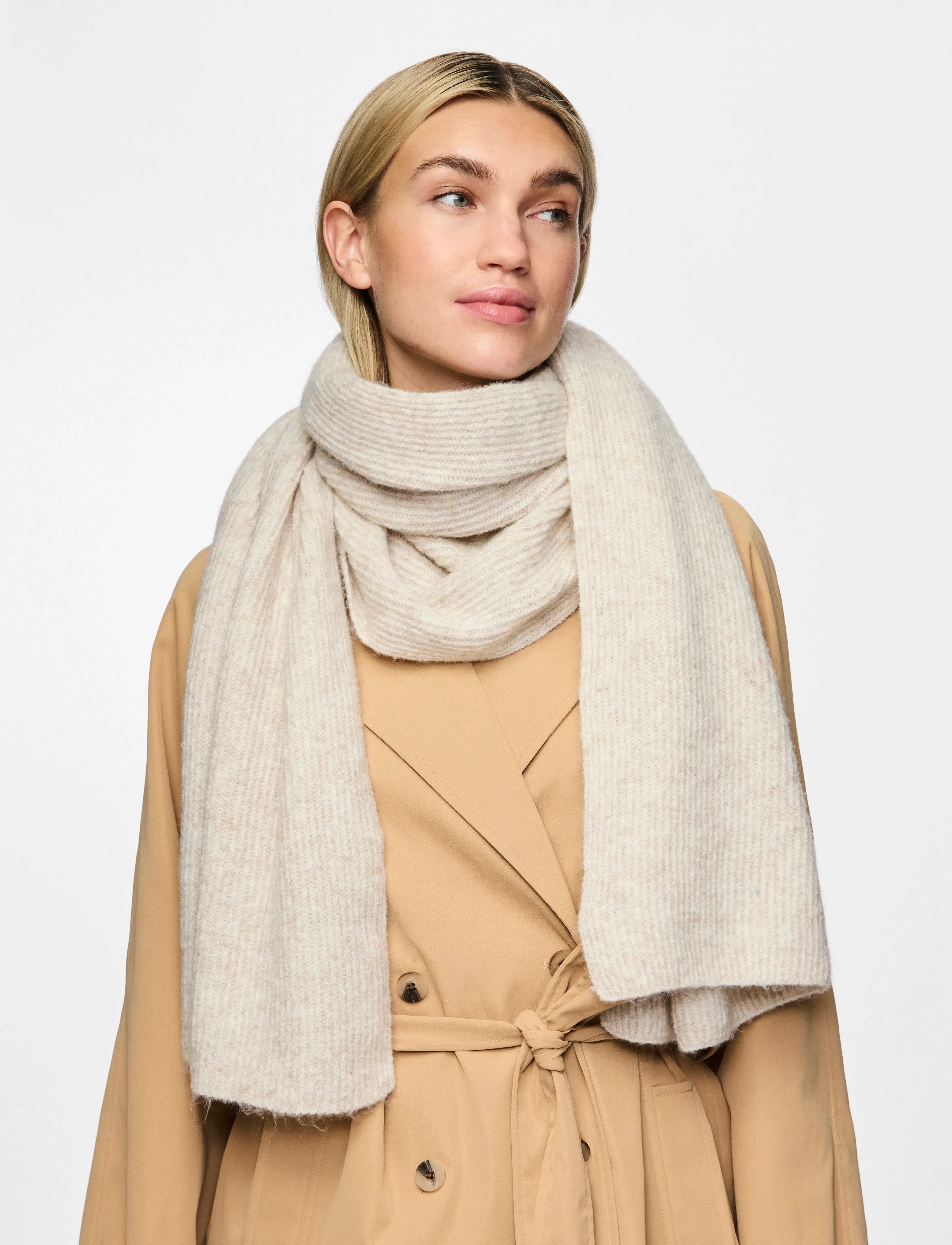 Pieces Pcmoella Scarf Noos Bc, One Size, Scarves, Beige - Winter Frauen
