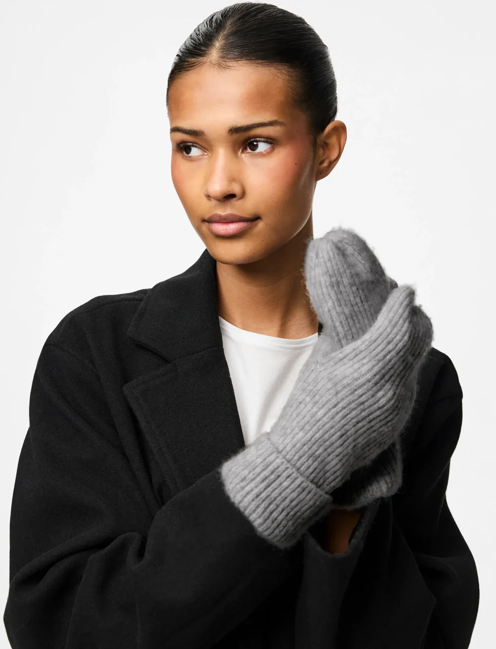 Pieces - PCMOELLA MITTENS NOOS BC - cashmere - medium grey melange - 0