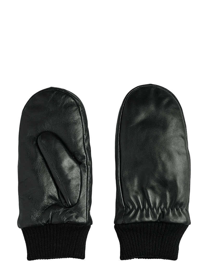 Pieces - PCNELLIE NEW LEATHER MITTENS NOOS - fäustlinge - black - 1