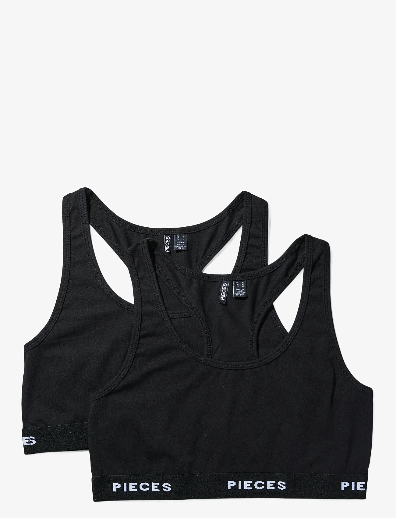 Pieces - PCLOGO LADY TOP 2 PACK NOOS BC - tank top bras - black - 0