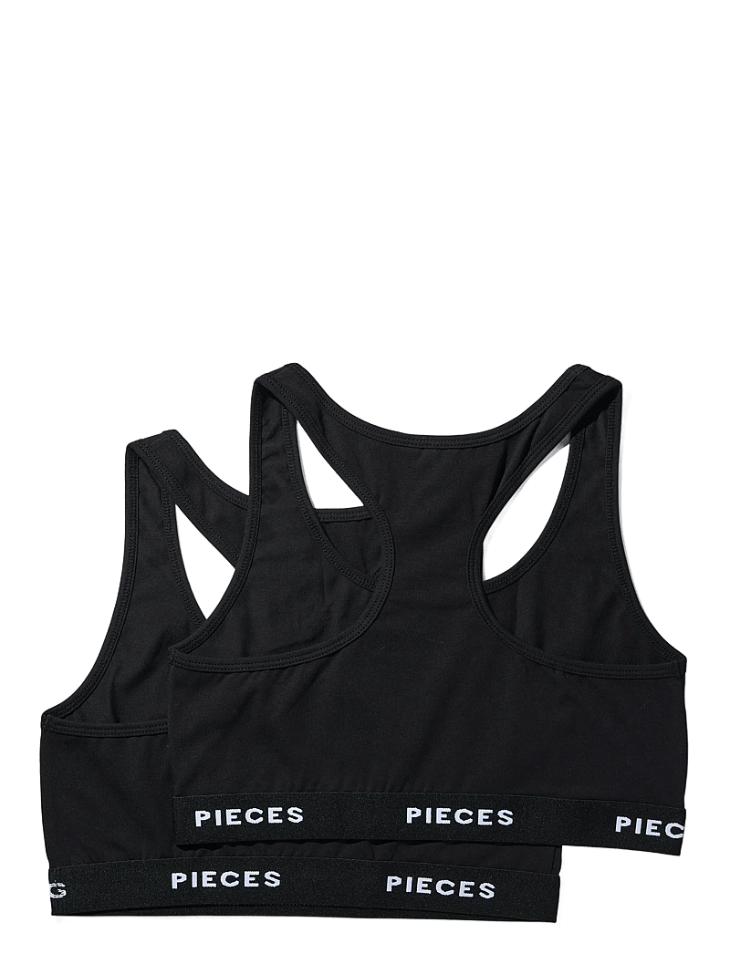 Pieces - PCLOGO LADY TOP 2 PACK NOOS BC - tank top bras - black - 1
