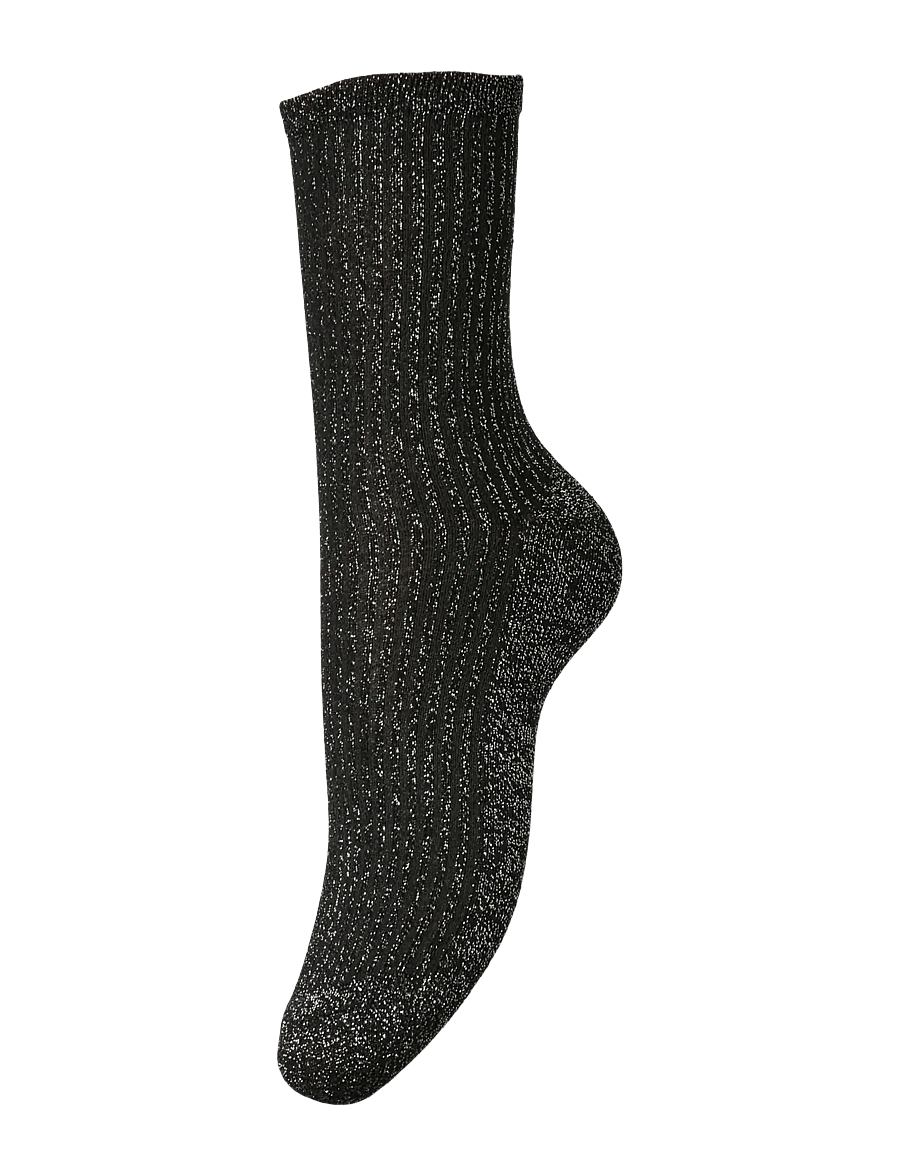 Pieces - PCSEBBY GLITTER LONG STRIPE SOCK NOOS BC - normale socken - black - 0