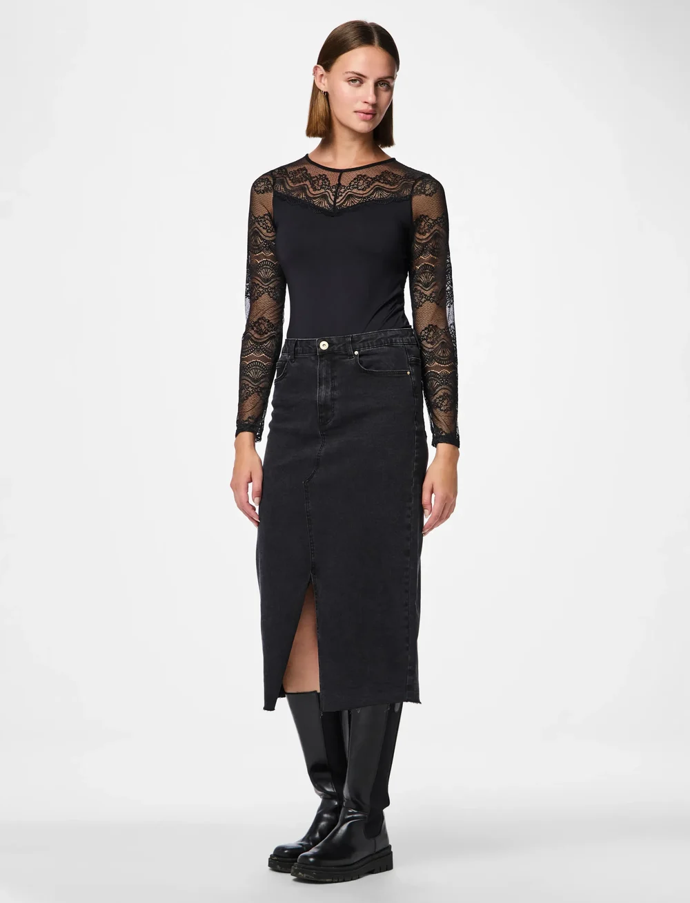 Pieces - PCSINNA LS BODYSTOCKING NOOS - speciella tillfällen - black - 4