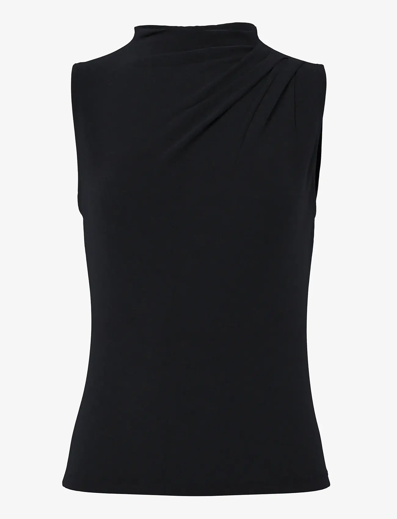 Pieces - PCMADISON SL DRAPED TOP JRS NOOS BC - varrukateta pluusid - black - 1