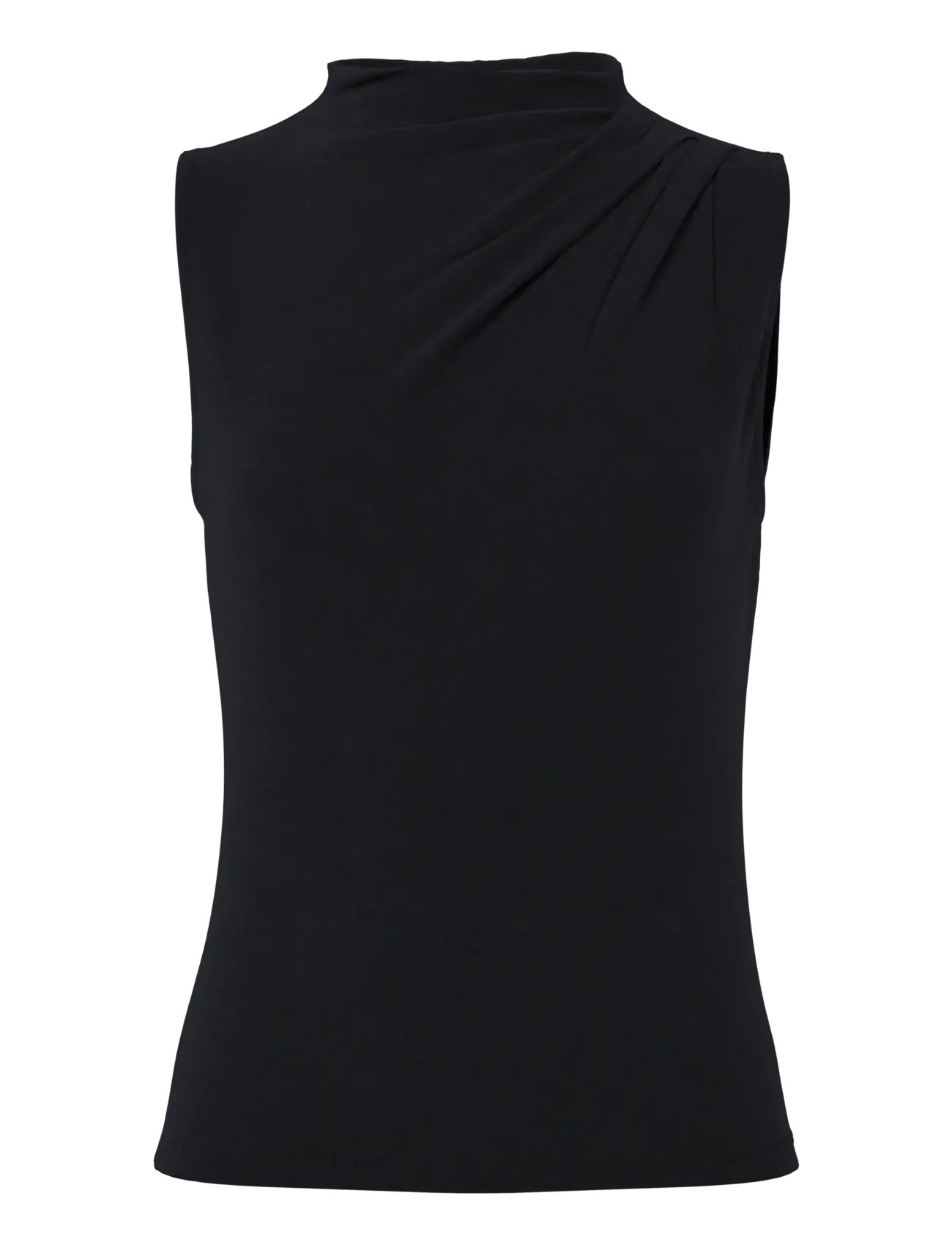 PCMADISON SL DRAPED TOP JRS NOOS BC - BLACK