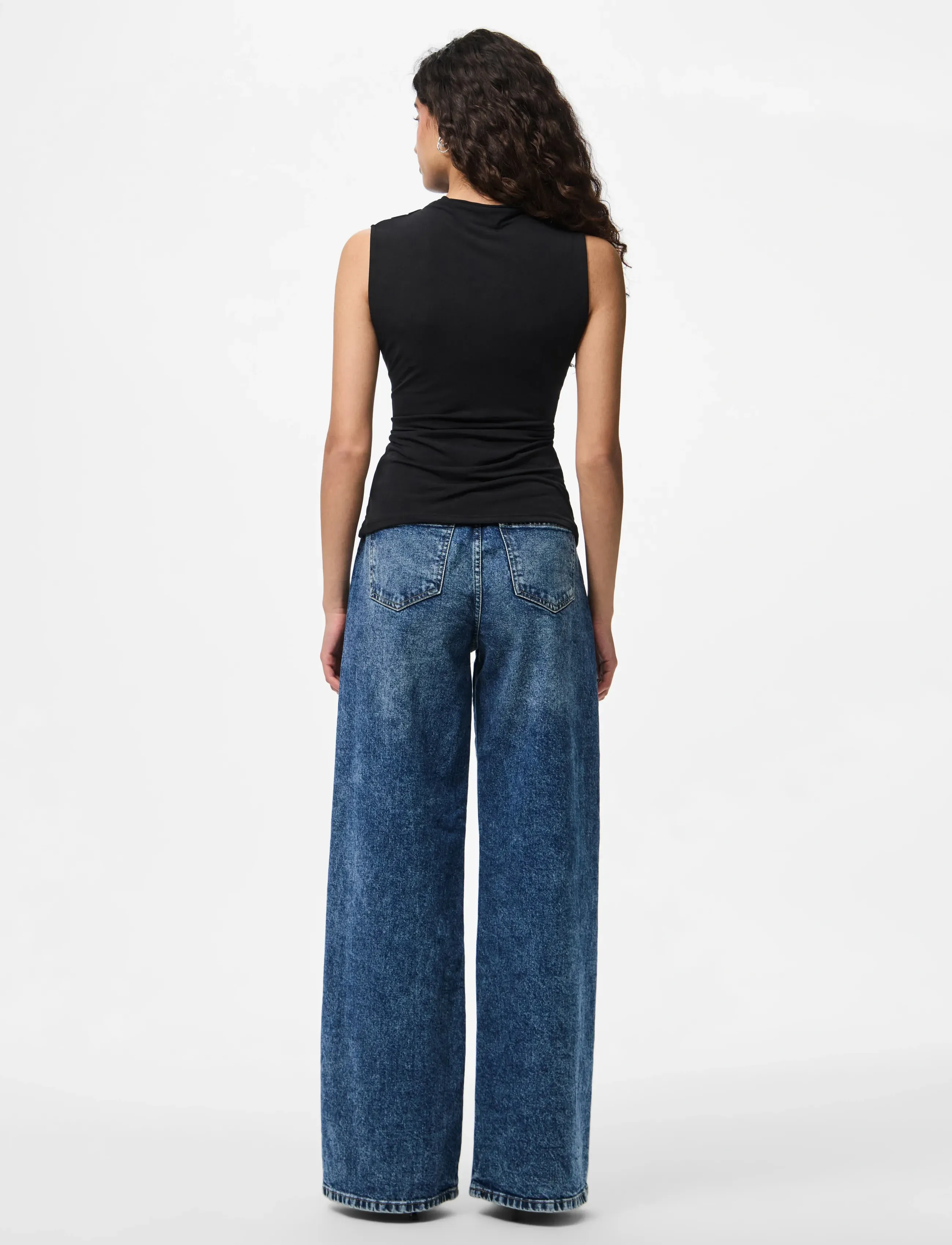 Pieces - PCMADISON SL DRAPED TOP JRS NOOS BC - Ærmeløse bluser - black - 3