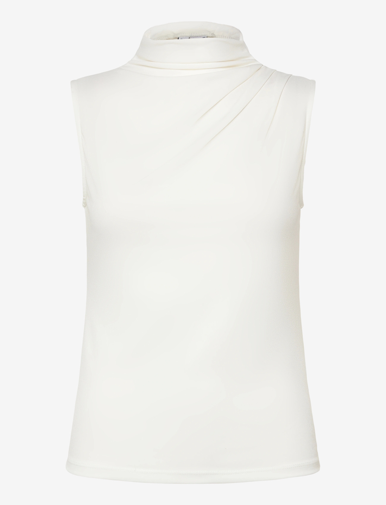 Pieces - PCMADISON SL DRAPED TOP JRS NOOS BC - sleeveless blouses - cloud dancer - 1