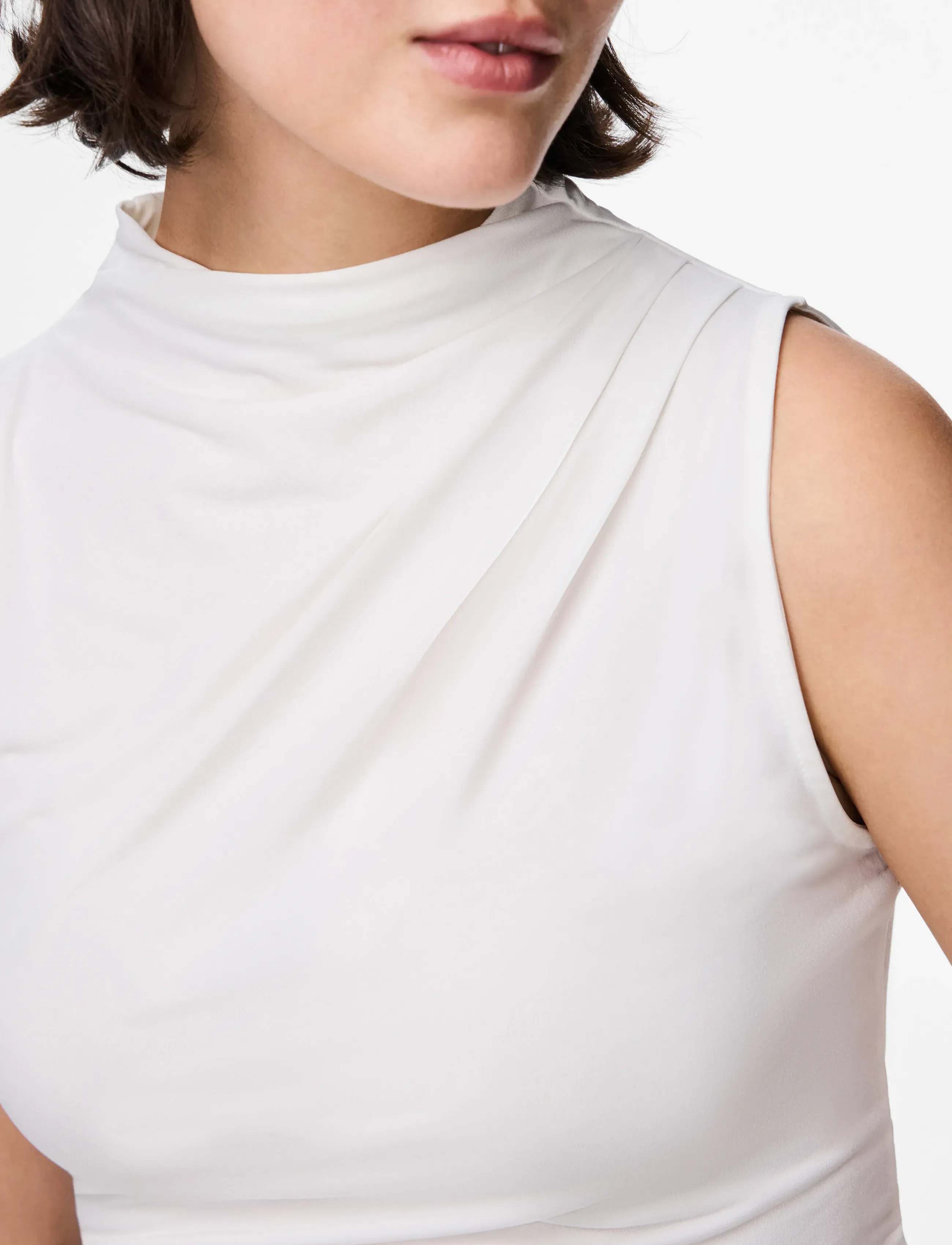 Pieces - PCMADISON SL DRAPED TOP JRS NOOS BC - Ærmeløse bluser - cloud dancer - 5