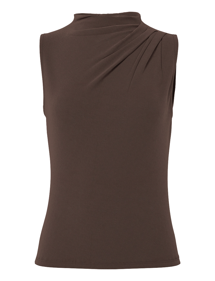 Pieces - PCMADISON SL DRAPED TOP JRS NOOS BC - Ärmellose tops - hot fudge - 1