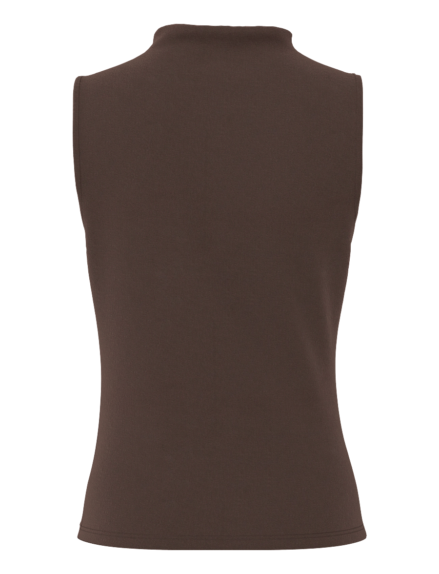 Pieces - PCMADISON SL DRAPED TOP JRS NOOS BC - Ärmellose tops - hot fudge - 2