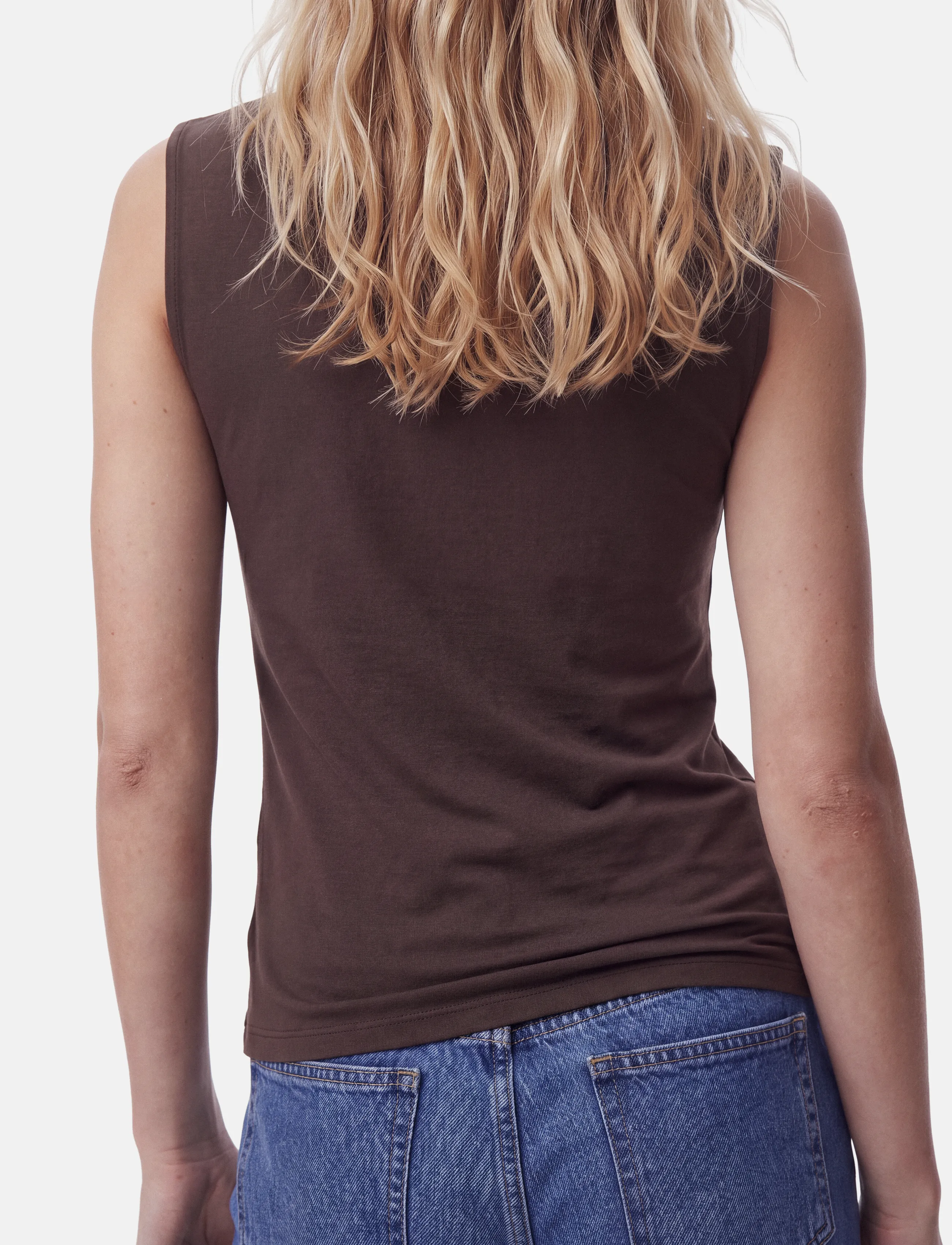 Pieces - PCMADISON SL DRAPED TOP JRS NOOS BC - madalaimad hinnad - hot fudge - 5