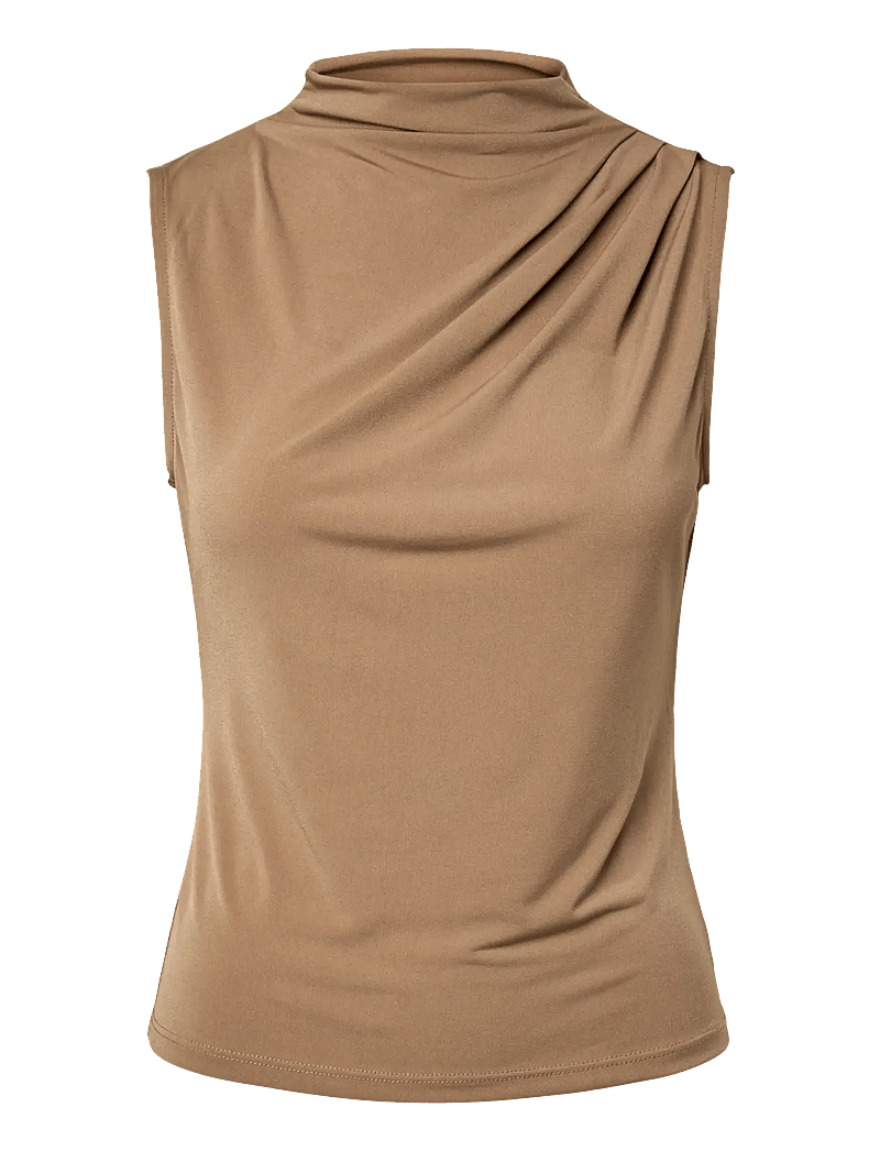 Pieces - PCMADISON SL DRAPED TOP JRS NOOS BC - Ärmellose blusen - taupe gray - 1