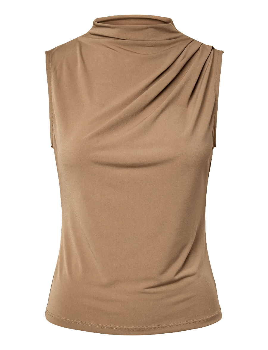 Pieces - PCMADISON SL DRAPED TOP JRS NOOS BC - Ärmellose blusen - taupe gray - 1