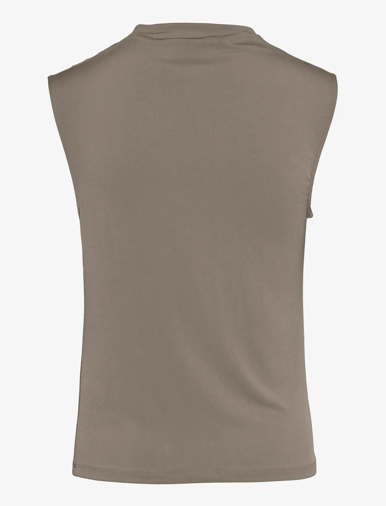 Pieces - PCMADISON SL DRAPED TOP JRS NOOS BC - tanktops - taupe gray - 2