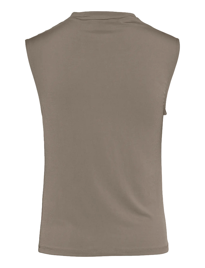 Pieces - PCMADISON SL DRAPED TOP JRS NOOS BC - Ärmellose blusen - taupe gray - 2