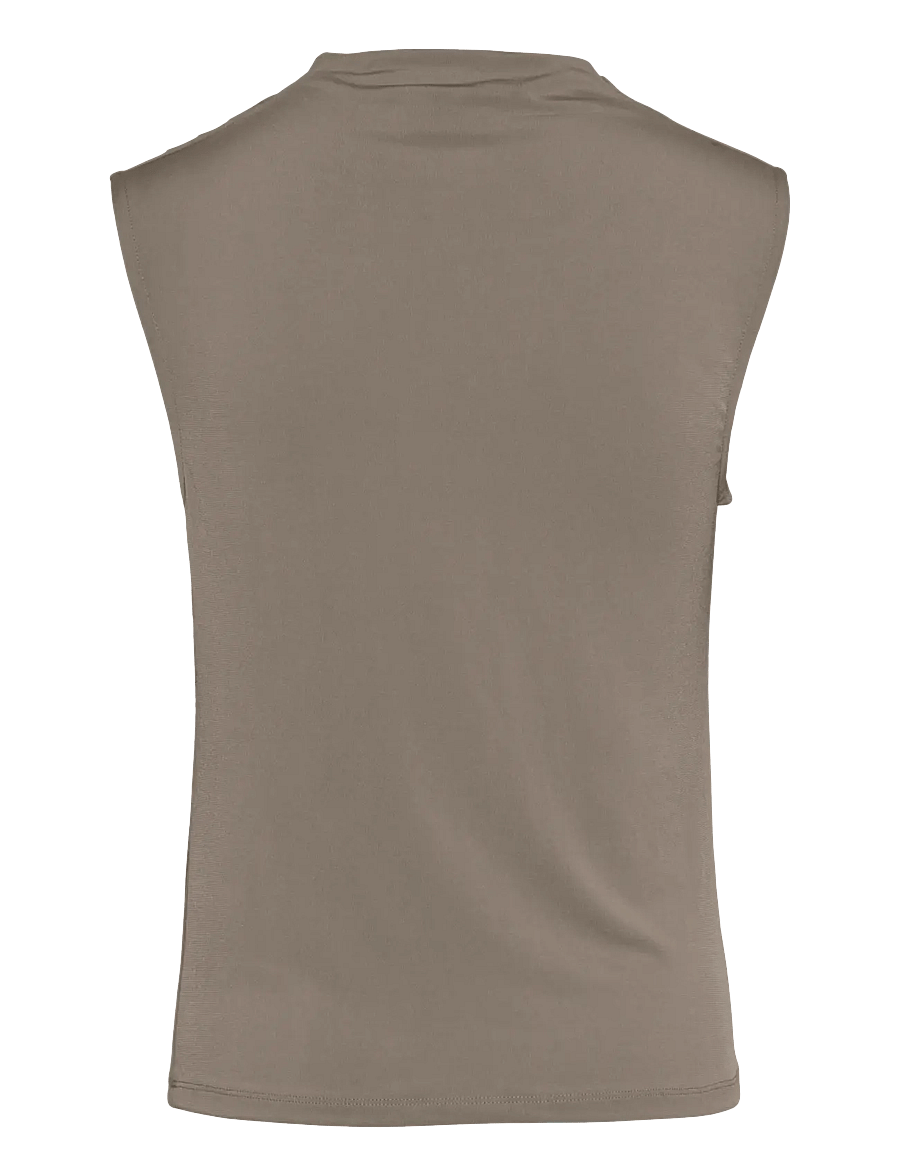Pieces - PCMADISON SL DRAPED TOP JRS NOOS BC - Ärmellose blusen - taupe gray - 2