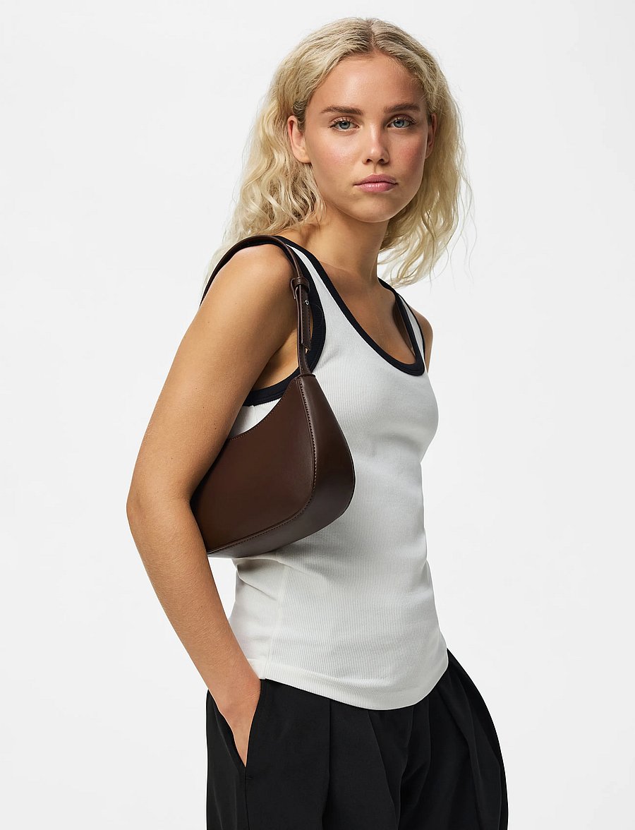 Pieces - PCALUANA SHOULDER BAG NOOS WB PU - hverdags stil - chicory coffee - 3