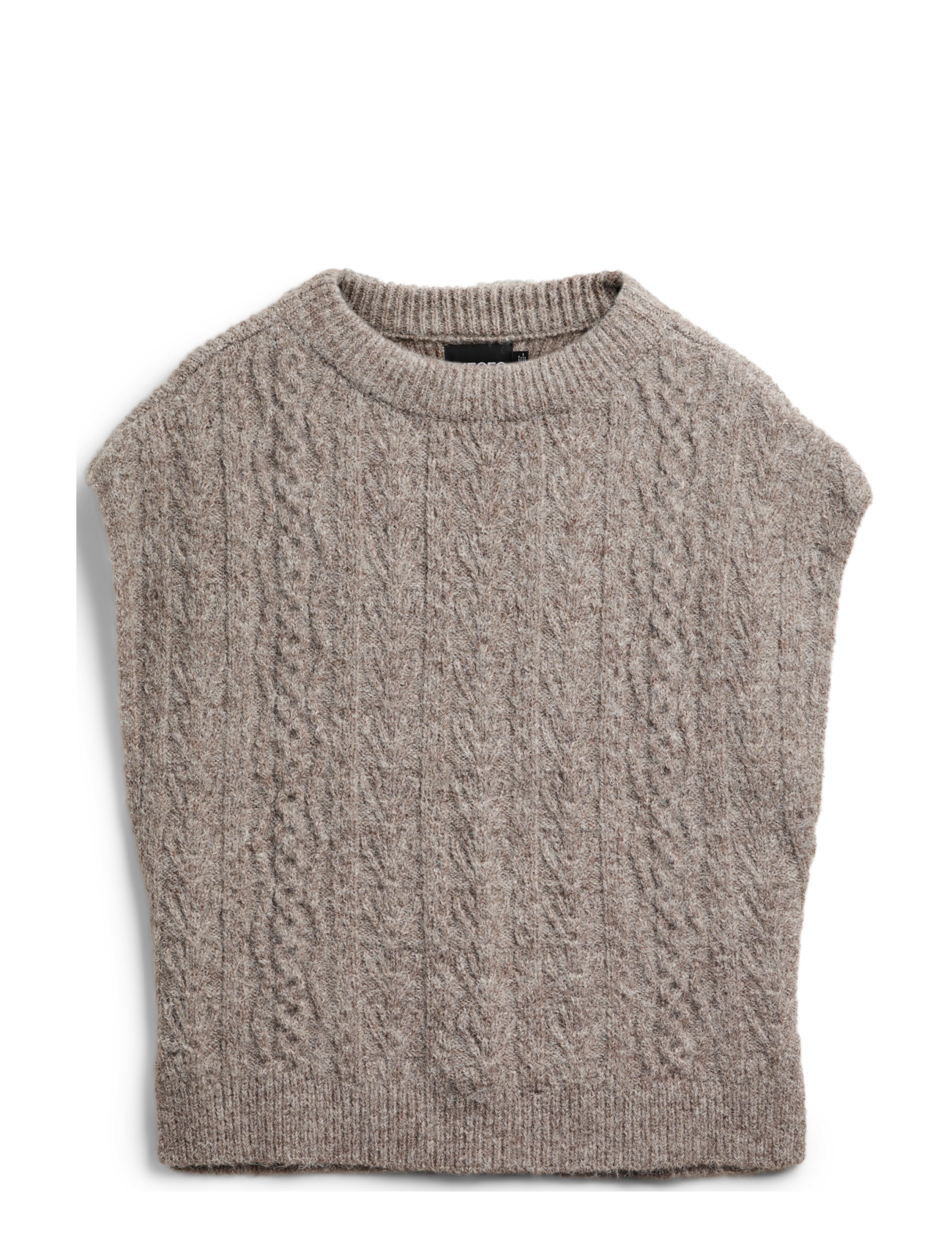 Pieces PCNOSIE PONCHO BC - Strik - FOSSIL / beige