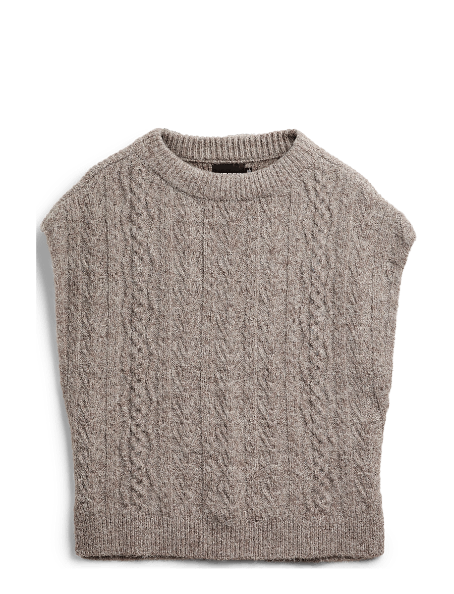 Pieces - PCNOSIE PONCHO BC - strikveste - fossil - 0