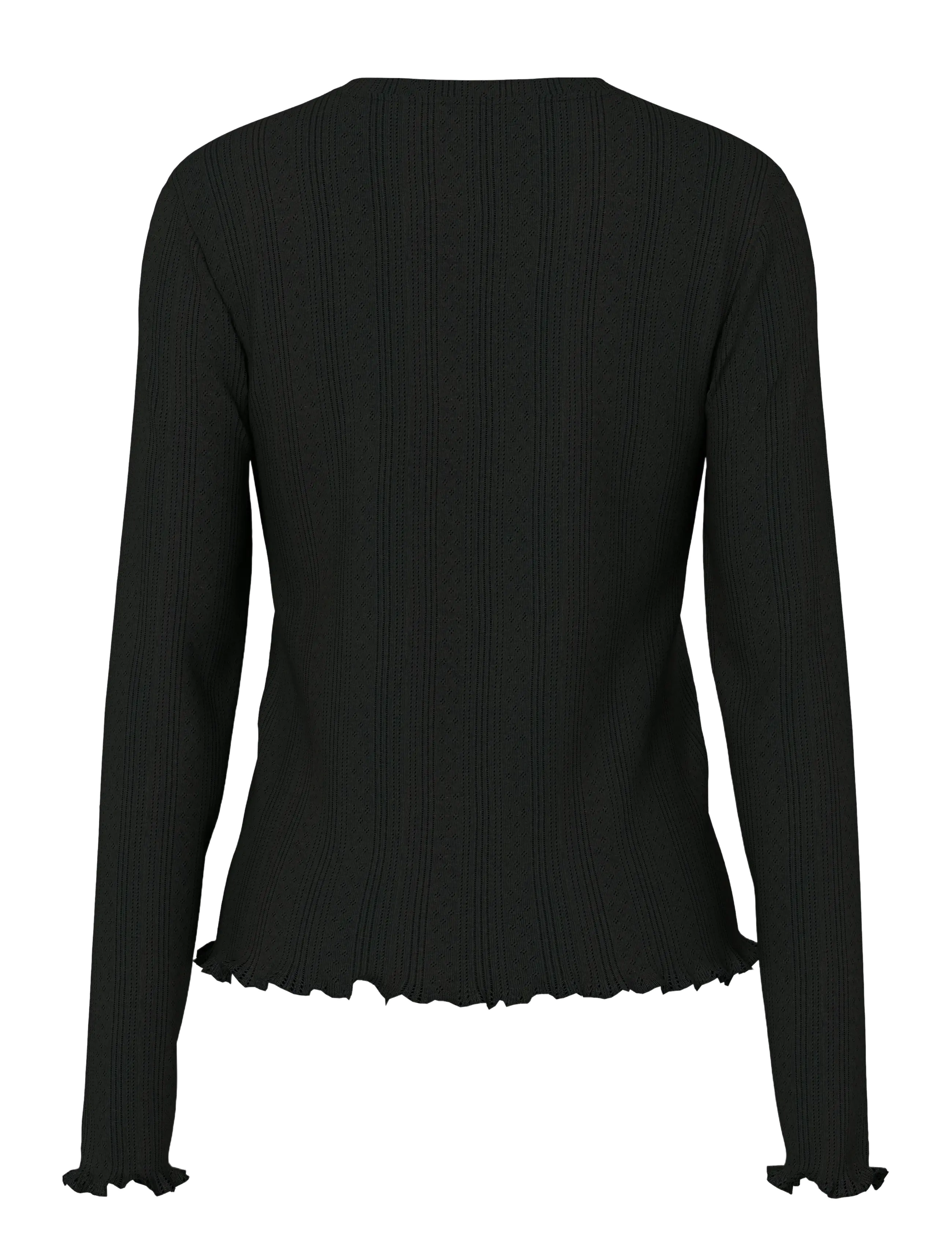 Pieces - PCMARIE LS O-NECK POIN TOP JRS NOOS BC - topi ar garām piedurknēm - black - 2