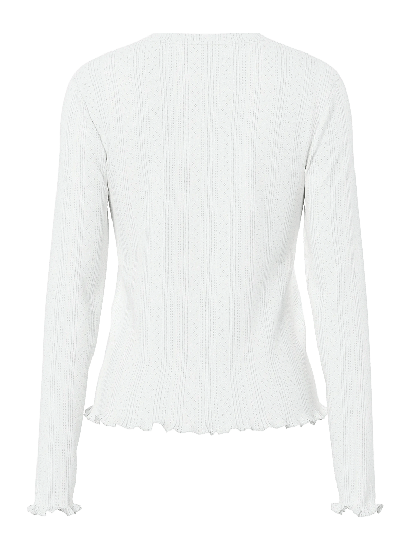 Pieces - PCMARIE LS O-NECK POIN TOP JRS NOOS BC - topi ar garām piedurknēm - cloud dancer - 2