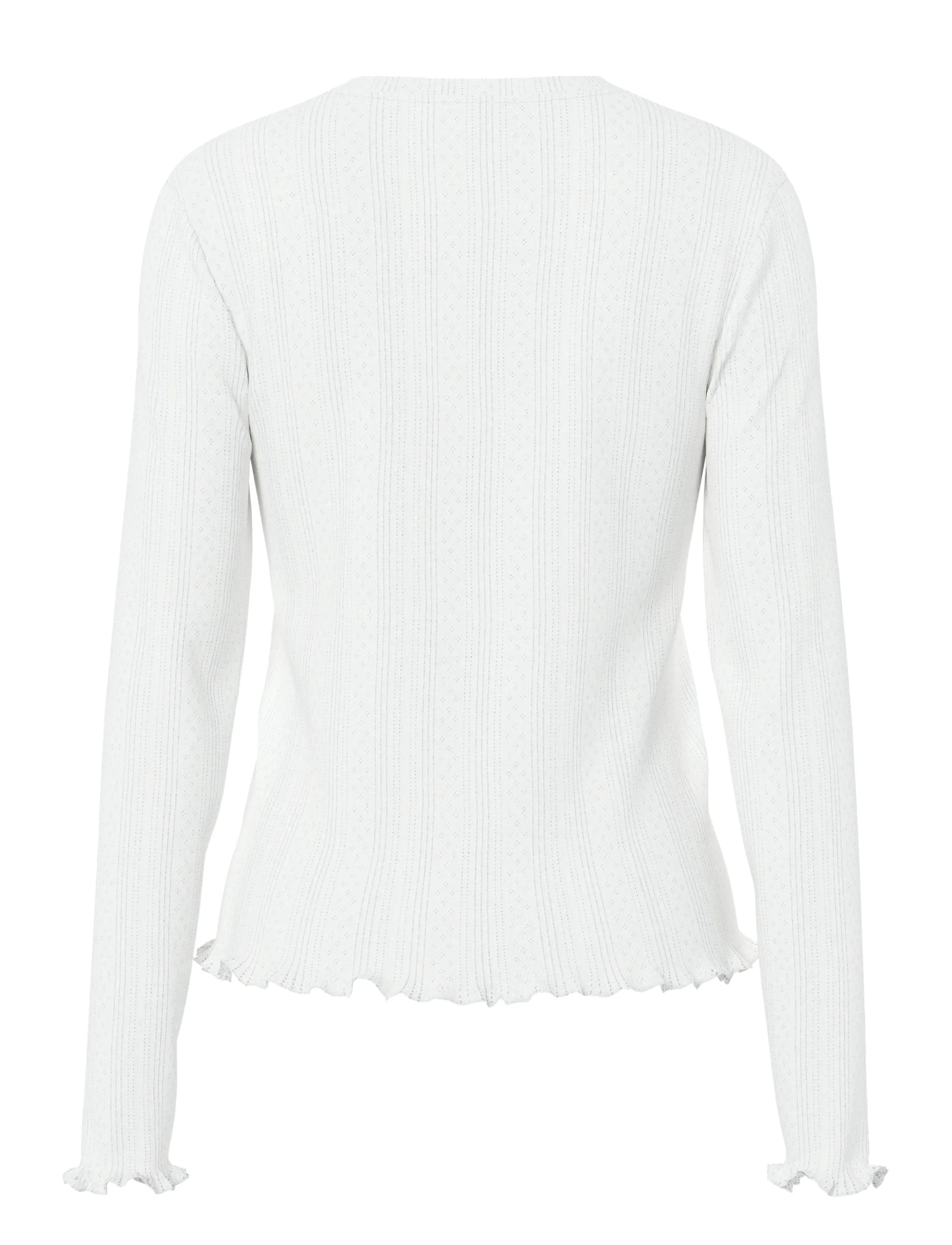 Pieces - PCMARIE LS O-NECK POIN TOP JRS NOOS BC - langärmlige tops - cloud dancer - 2