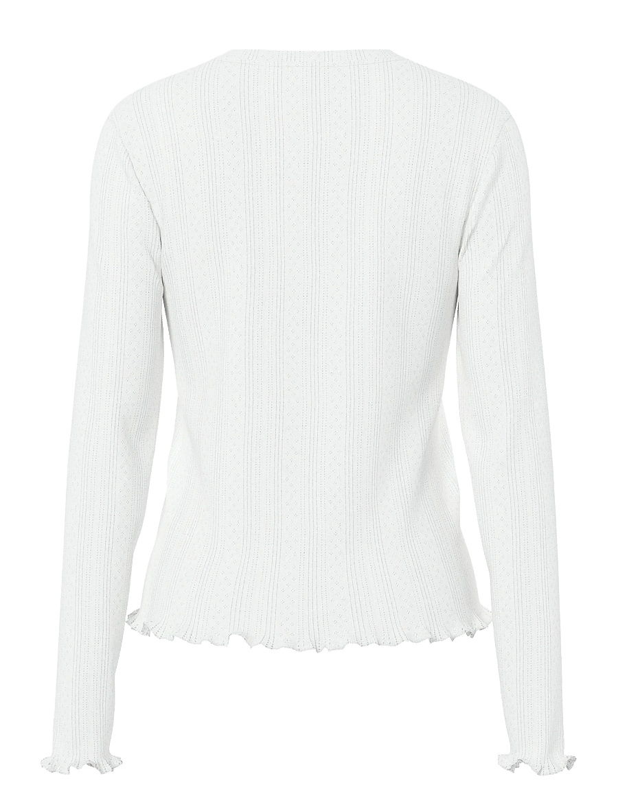 Pieces - PCMARIE LS O-NECK POIN TOP JRS NOOS BC - t-shirts met lange mouwen - cloud dancer - 2