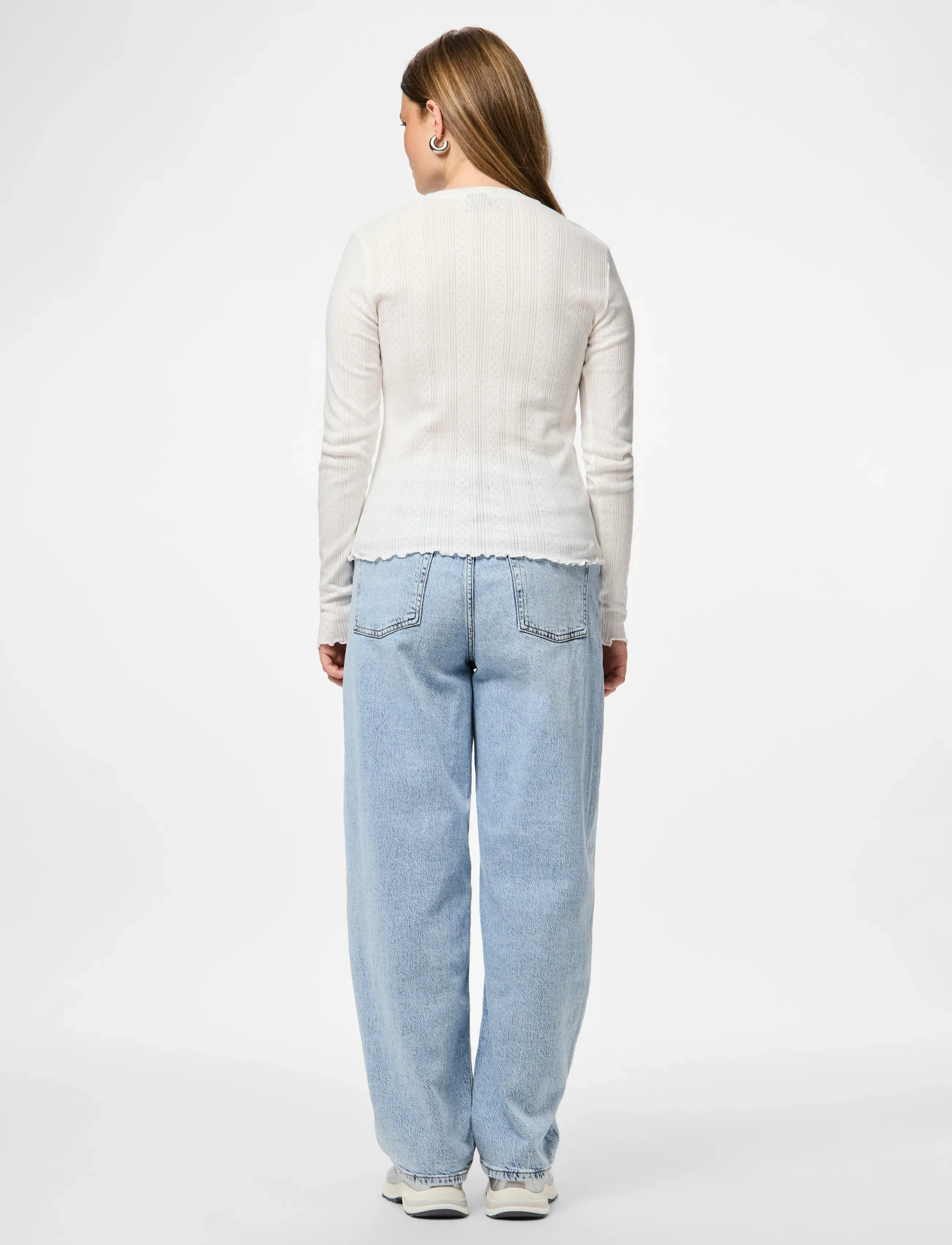 Pieces - PCMARIE LS O-NECK POIN TOP JRS NOOS BC - langärmlige tops - cloud dancer - 3