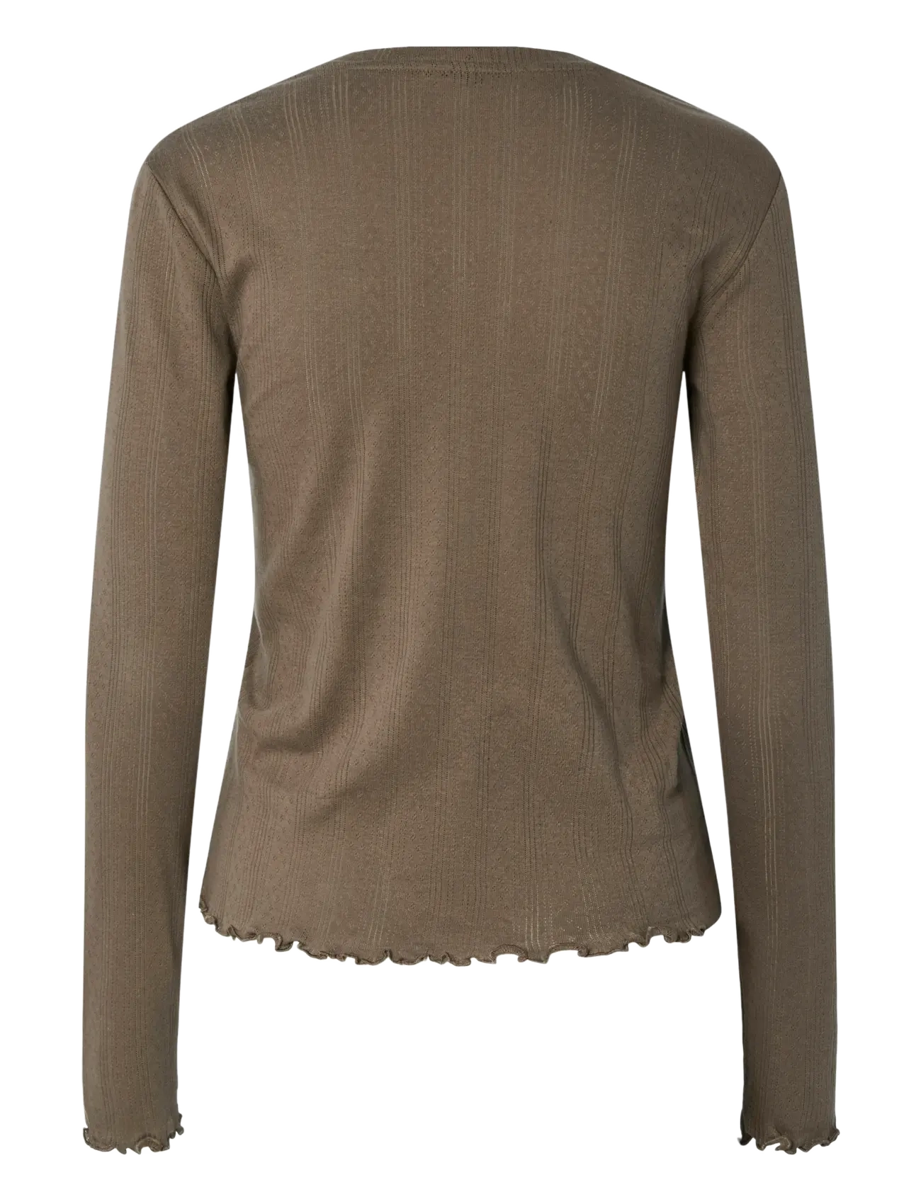 Pieces - PCMARIE LS O-NECK POIN TOP JRS NOOS BC - langærmede toppe - morel - 2
