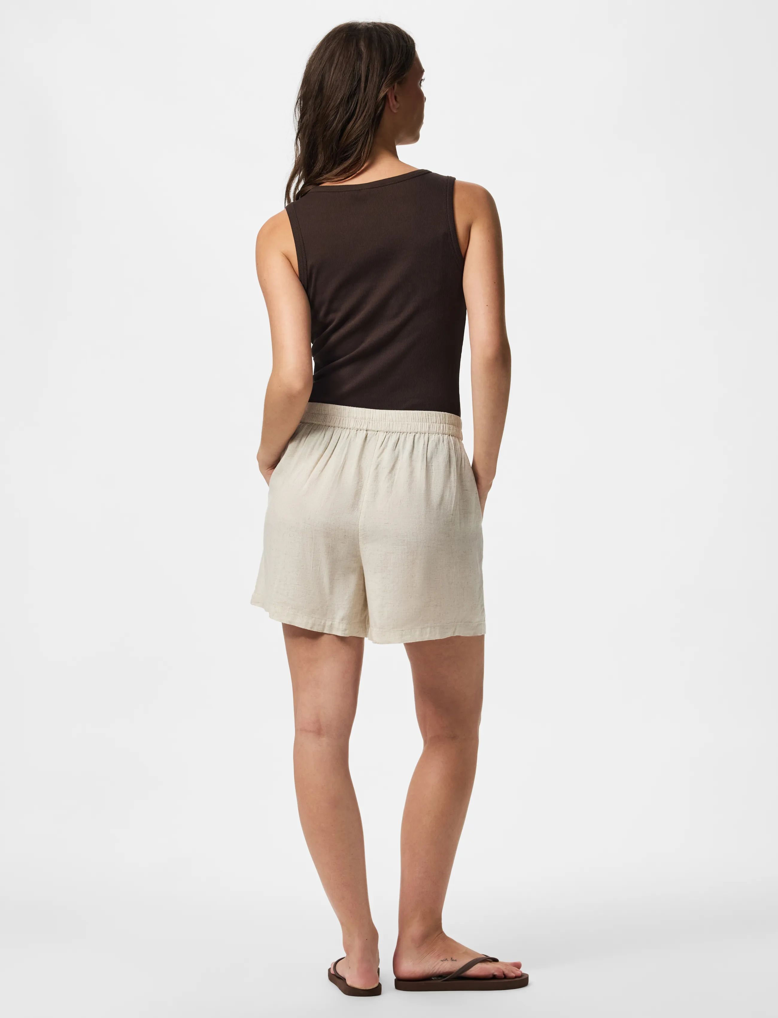 Pieces - PCPIA MW SHORTS WVN NOOS - leinen-shorts - birch - 3
