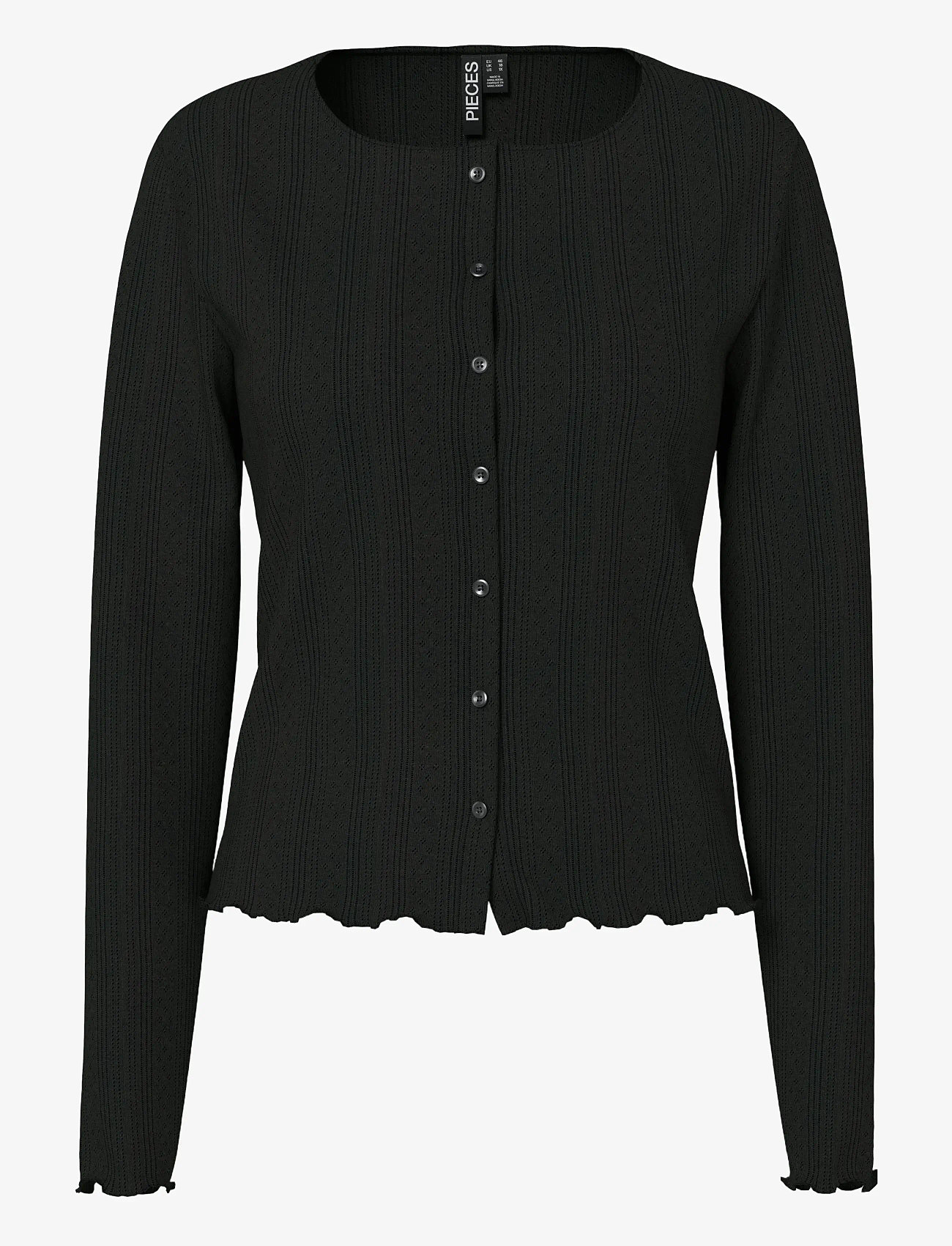 Pieces - PCMARIE LS POIN CARDIGAN JRS NOOS BC - koftor - black - 1