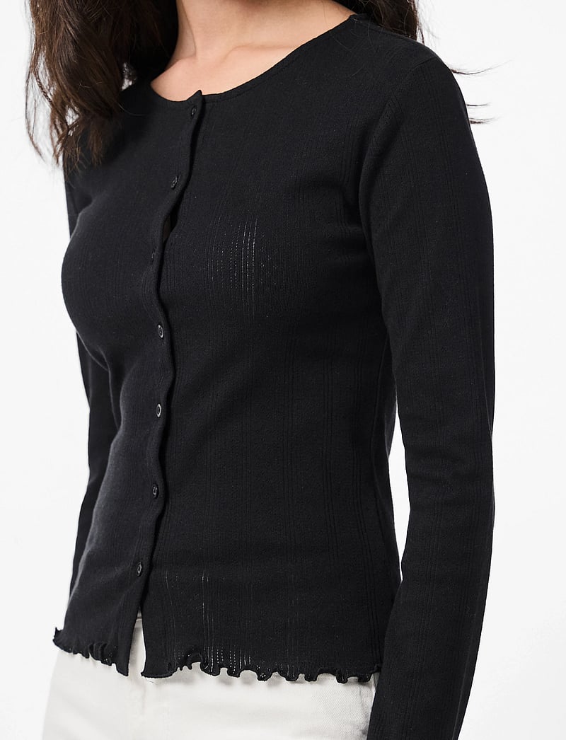 Pieces - PCMARIE LS POIN CARDIGAN JRS NOOS BC - cardigans - black - 4