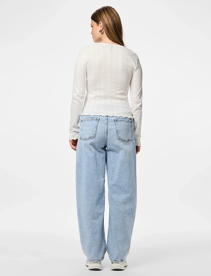 Pieces - PCMARIE LS POIN CARDIGAN JRS NOOS BC - strickjacken - cloud dancer - 3