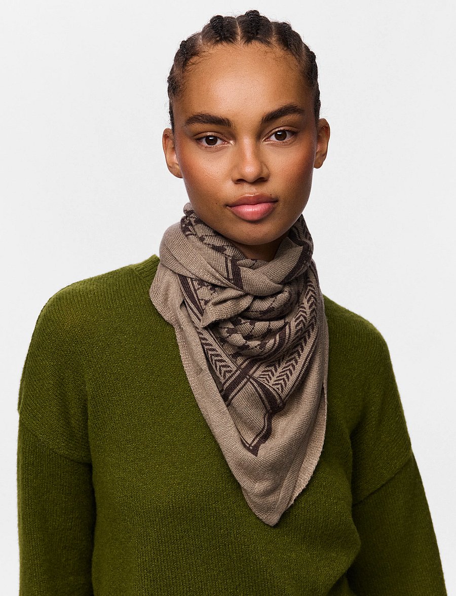 Pieces - PCNOVIS SMALL SQUARE SCARF NOOS - alltags-style - greige - 0