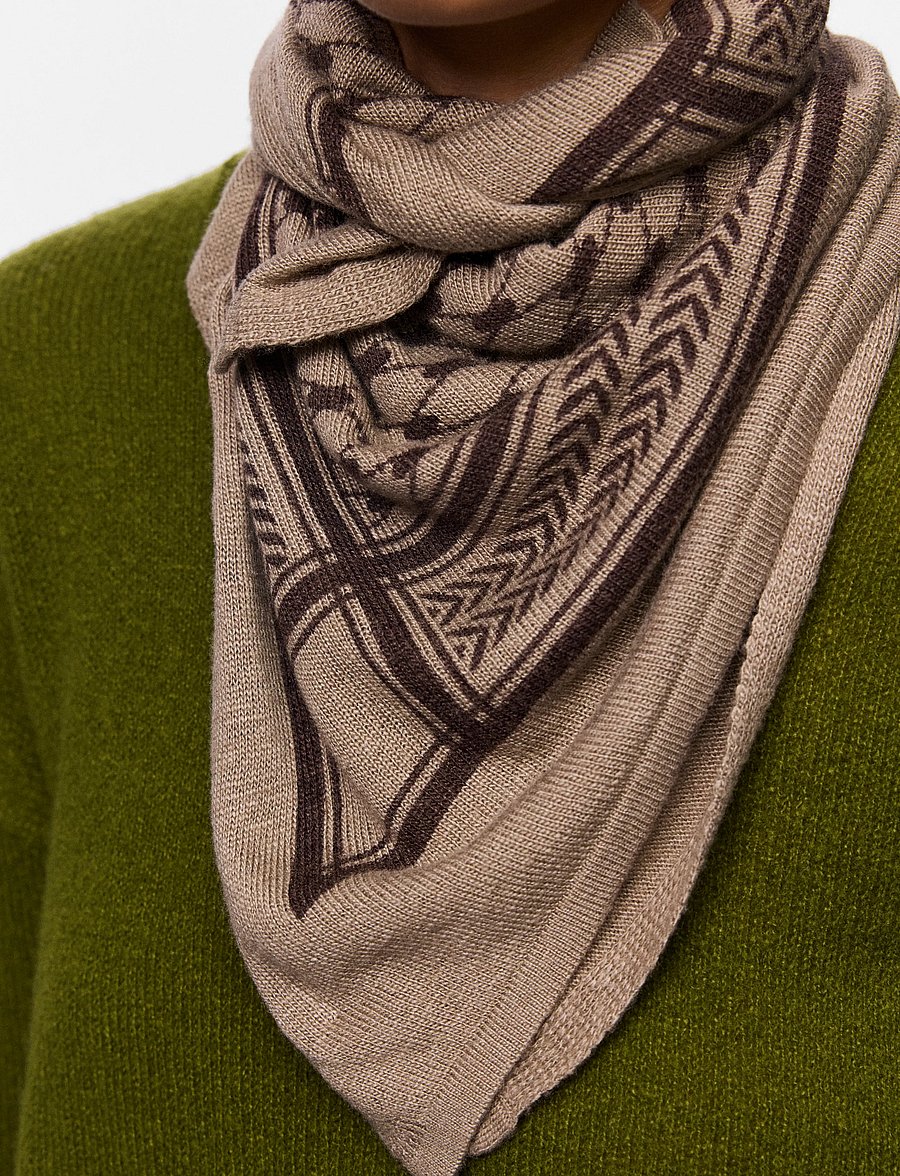 Pieces - PCNOVIS SMALL SQUARE SCARF NOOS - alltags-style - greige - 2