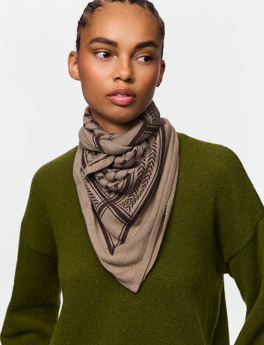 Pieces - PCNOVIS SMALL SQUARE SCARF NOOS - alltags-style - greige - 3