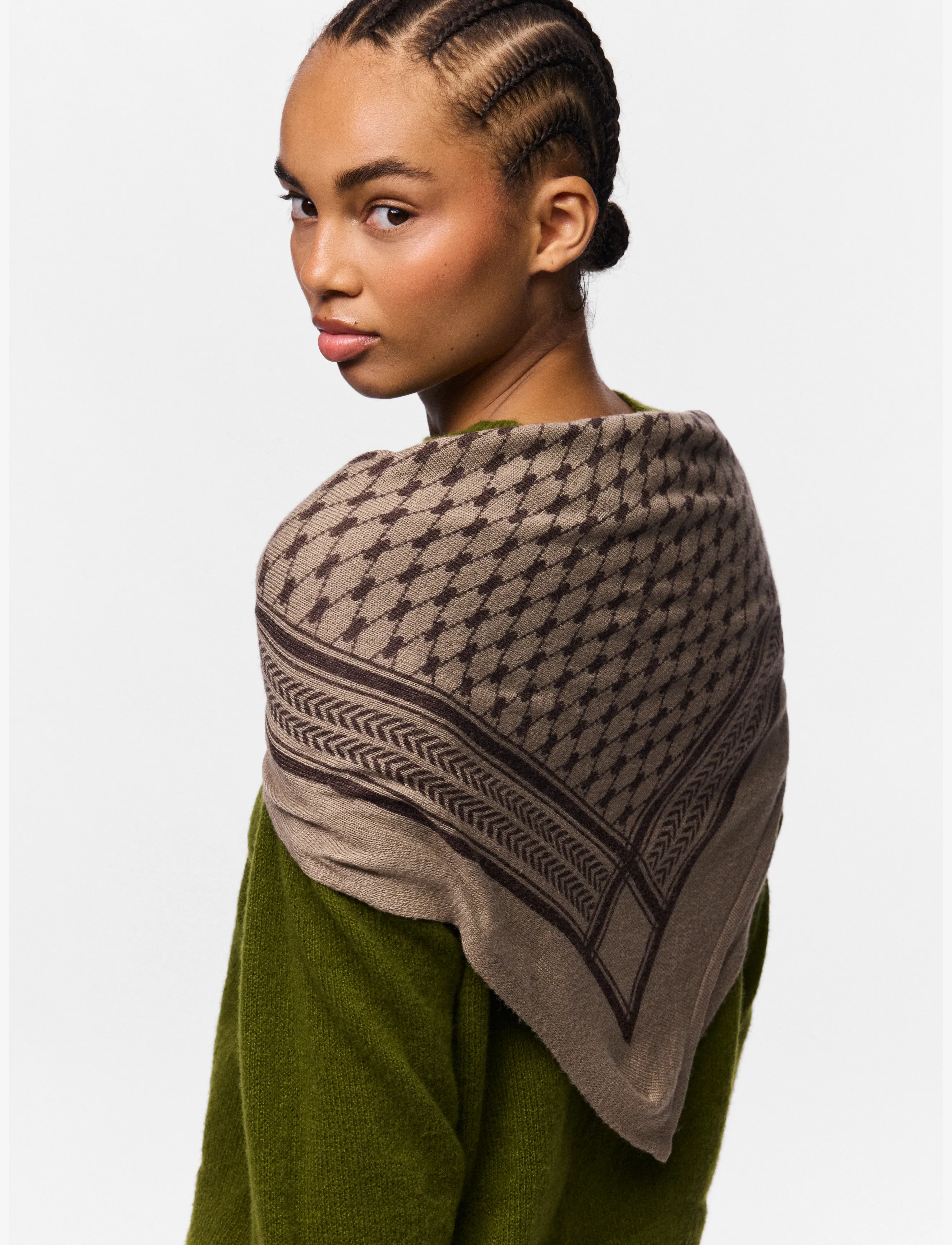 Pieces - PCNOVIS SMALL SQUARE SCARF NOOS - greige - 3