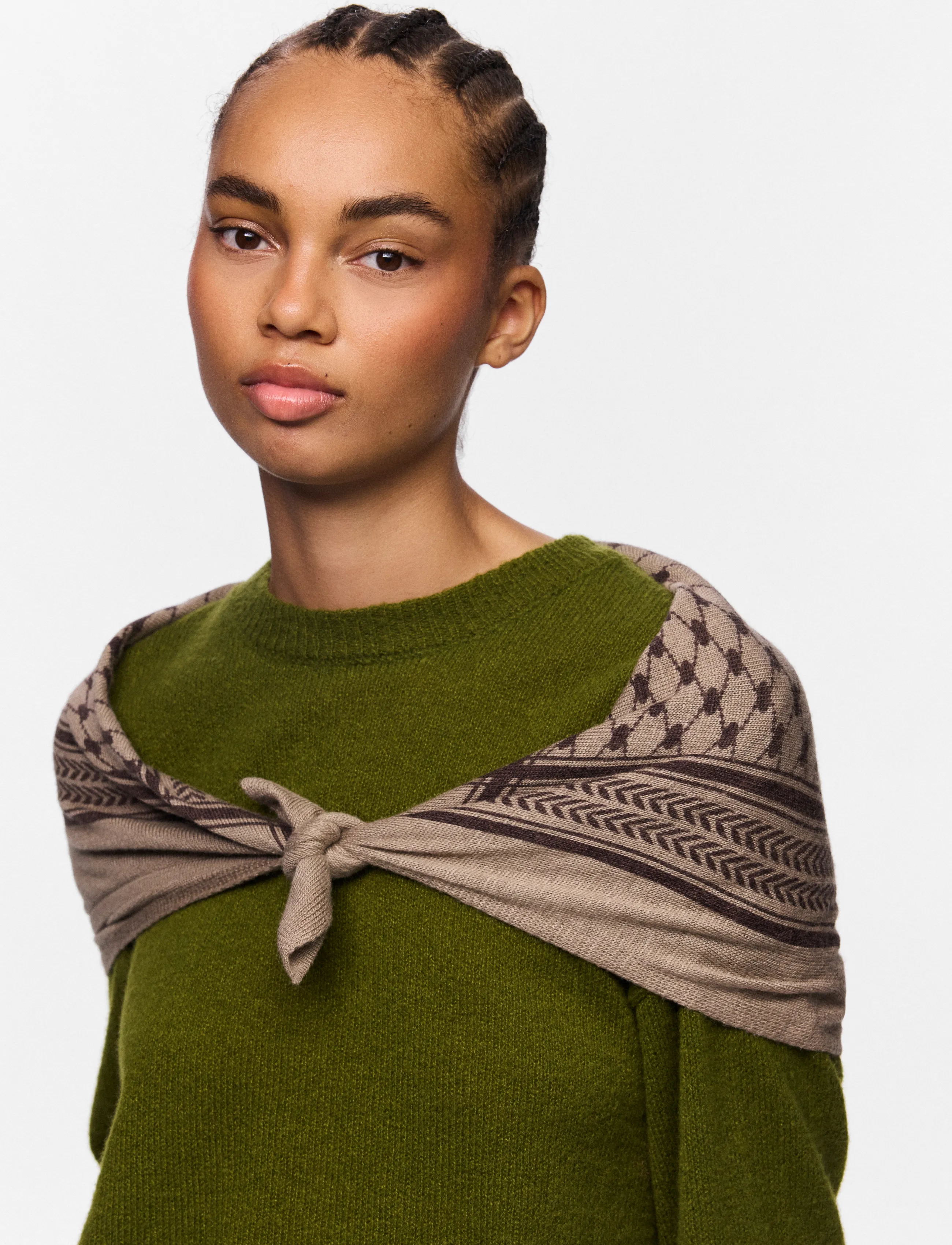 Pieces - PCNOVIS SMALL SQUARE SCARF NOOS - greige - 5