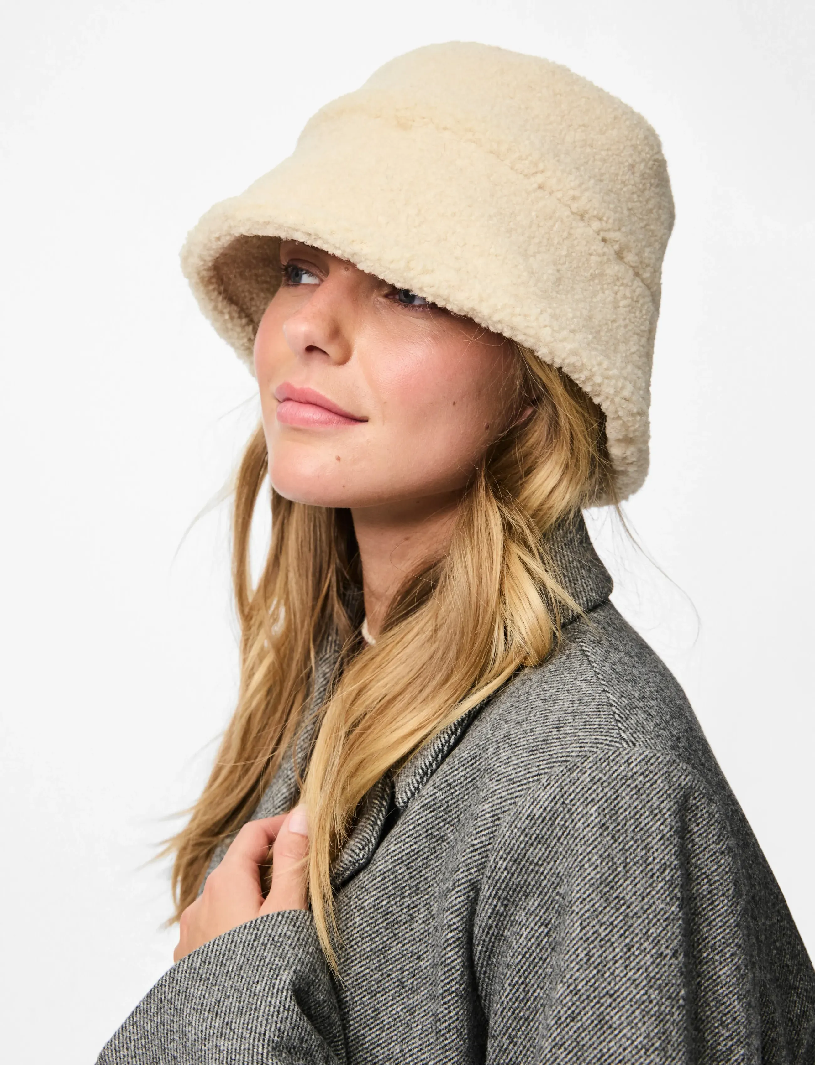 Pieces - PCNETTY TEDDY BUCKET HAT BC - lägsta priserna - white pepper - 2