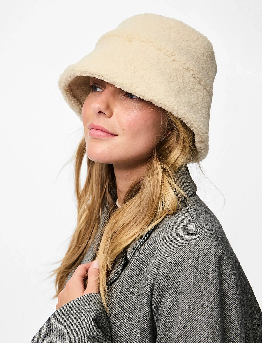 Pieces - PCNETTY TEDDY BUCKET HAT BC - bucket hats - white pepper - 2