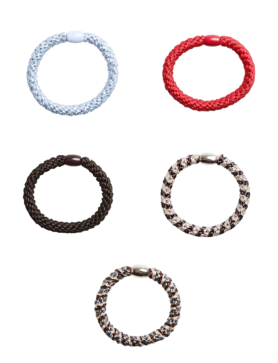 Pieces - PCJASMINA HAIR ELASTIC 5-PACK D2D - juuksepaelad ja -klambrid - gold colour - 0