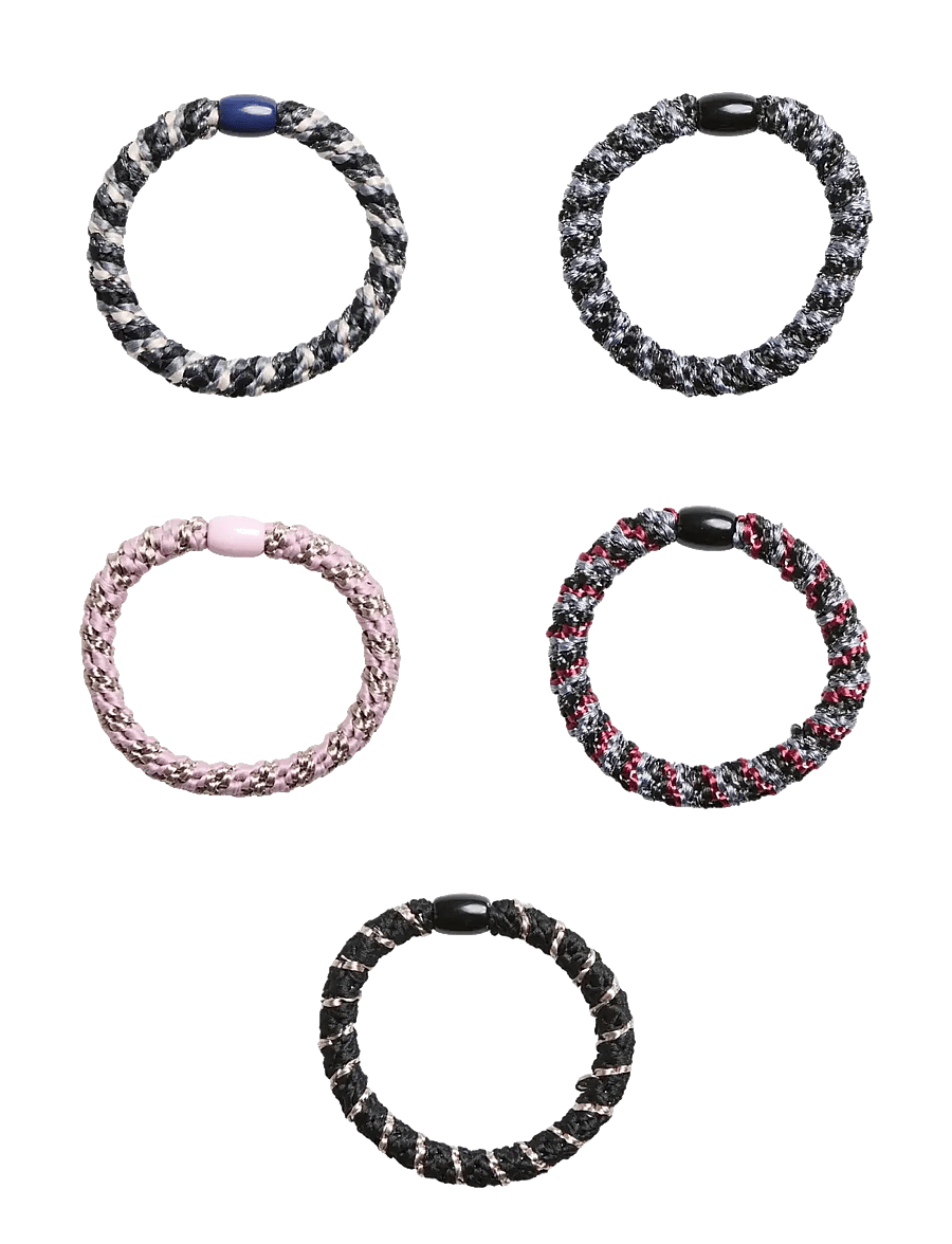 Pieces - PCJASMINA HAIR ELASTIC 5-PACK D2D - hårbånd og hårsnore - gunmetal - 0