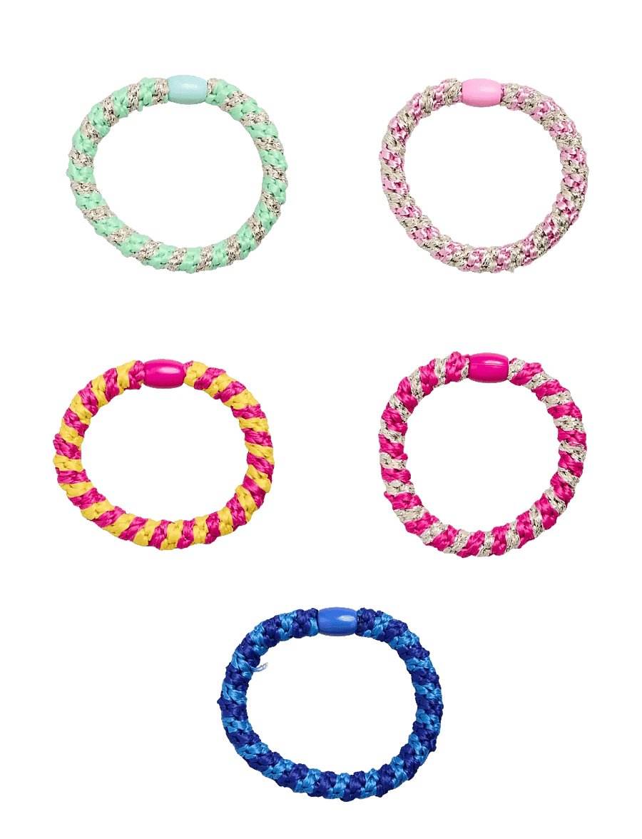 Pieces - PCJASMINA HAIR ELASTIC 5-PACK D2D - juuksepaelad ja -klambrid - pink glo - 0