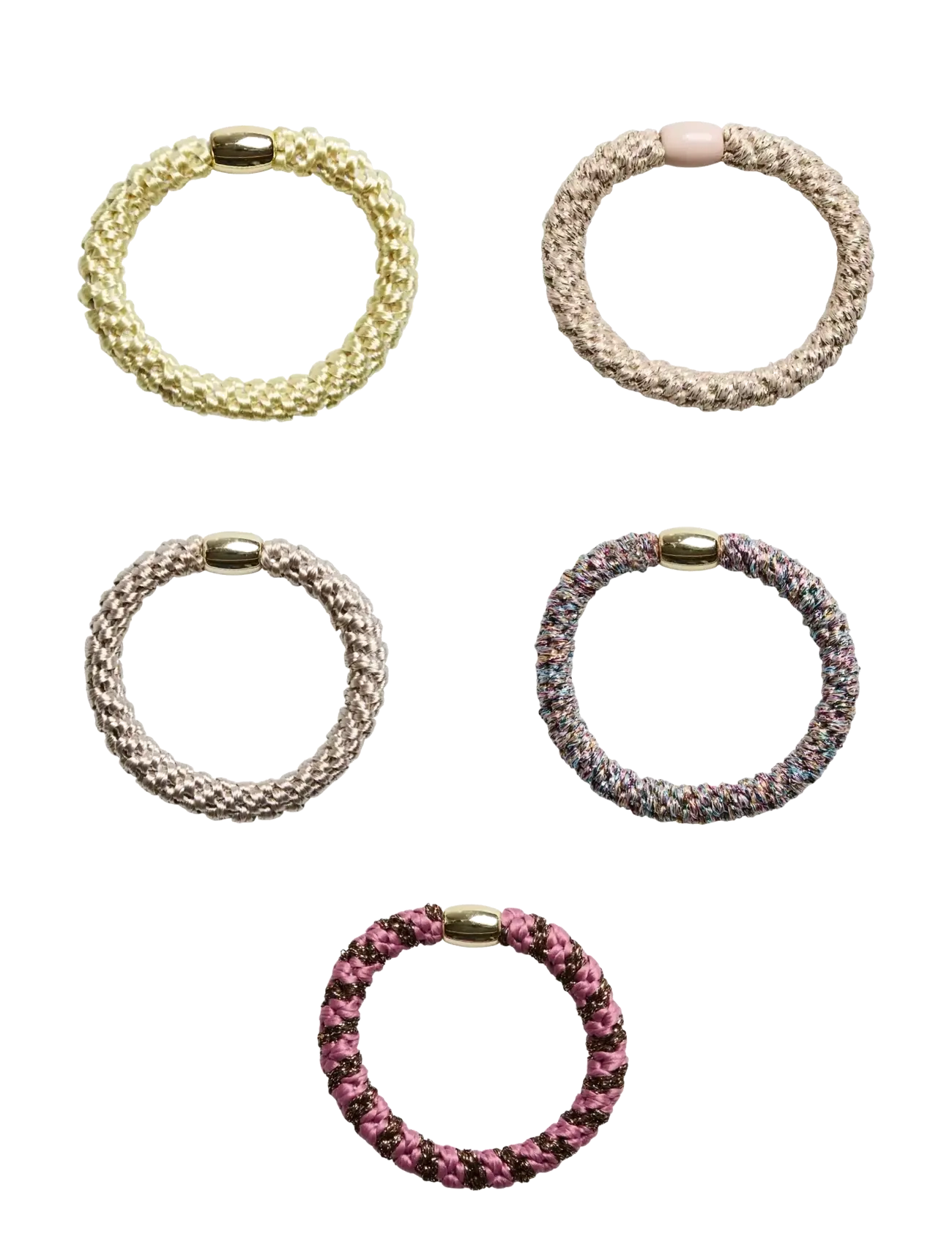 Pieces PCJASMINA HAIR ELASTIC 5-PACK D2D -  - SAFETY YELLOW / multi