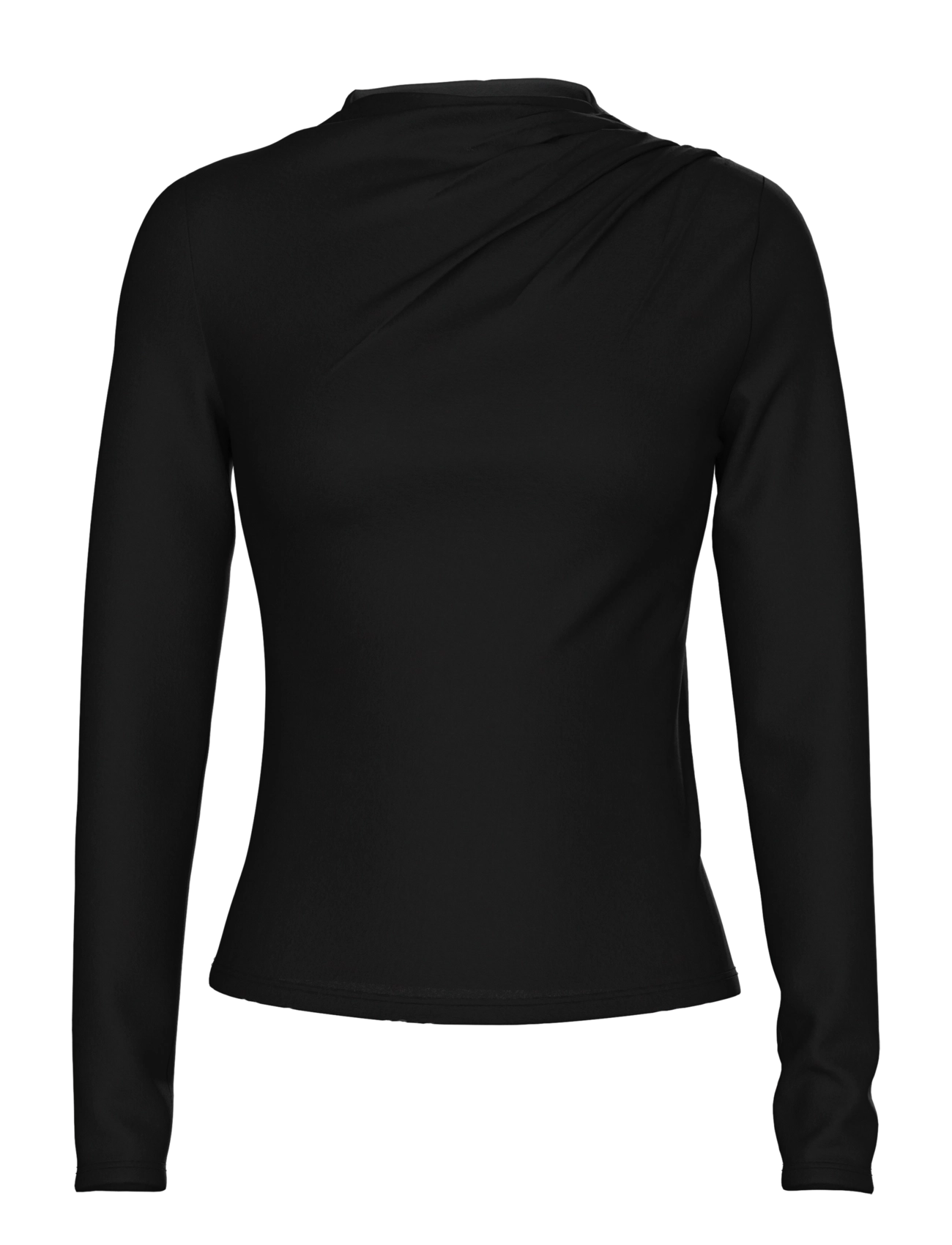 Pieces PCMADISON LS DRAPED TOP JRS NOOS BC - Clothing - BLACK / black