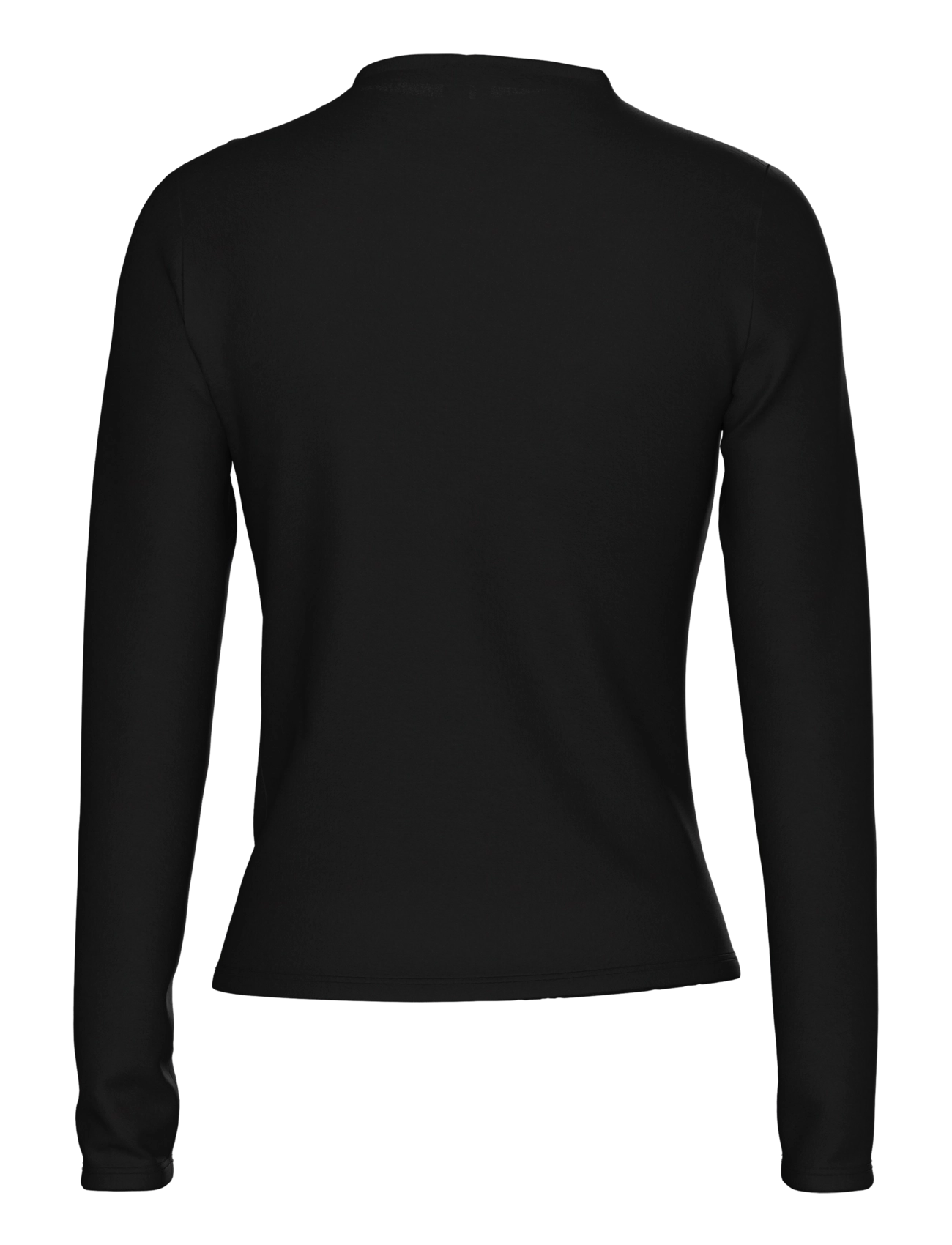 Pieces - PCMADISON LS DRAPED TOP JRS NOOS BC - black - 2