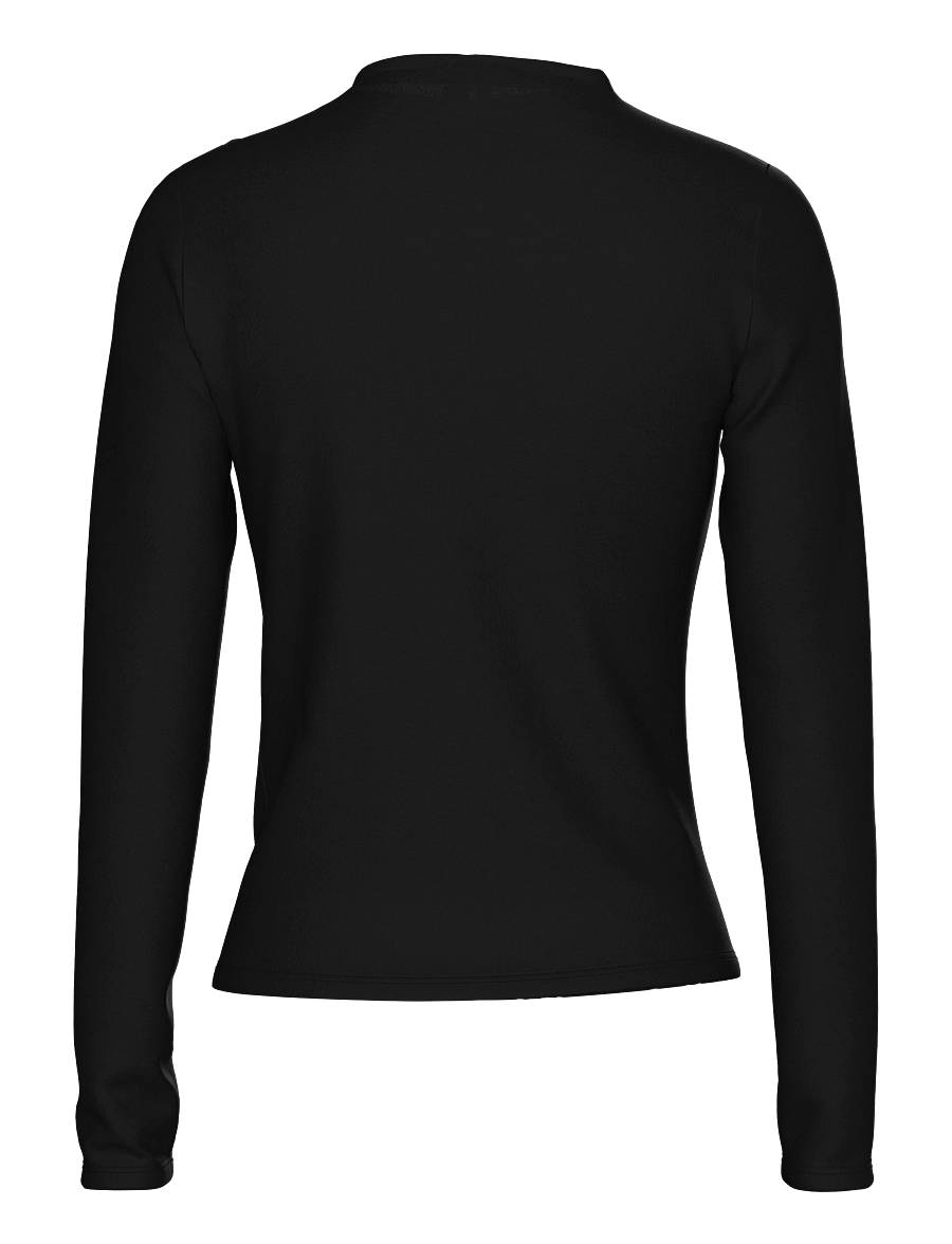 Pieces - PCMADISON LS DRAPED TOP JRS NOOS BC - black - 2