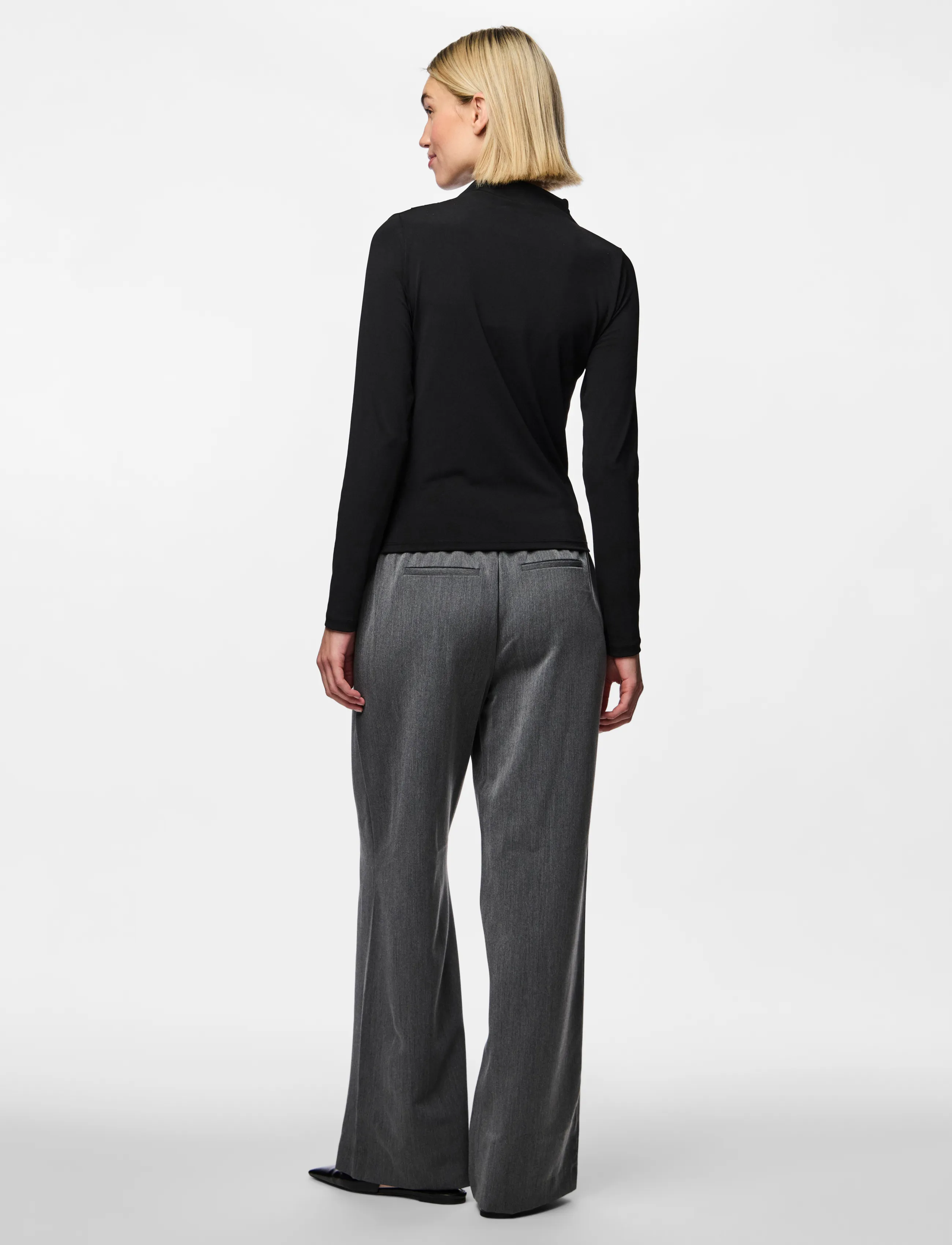 Pieces - PCMADISON LS DRAPED TOP JRS NOOS BC - black - 3