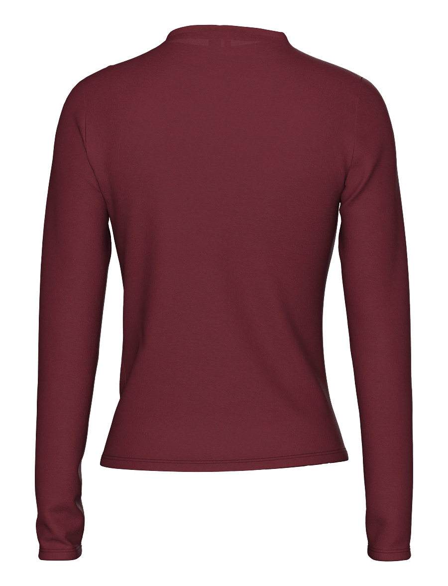 Pieces - PCMADISON LS DRAPED TOP JRS NOOS BC - langærmede bluser - tawny port - 2